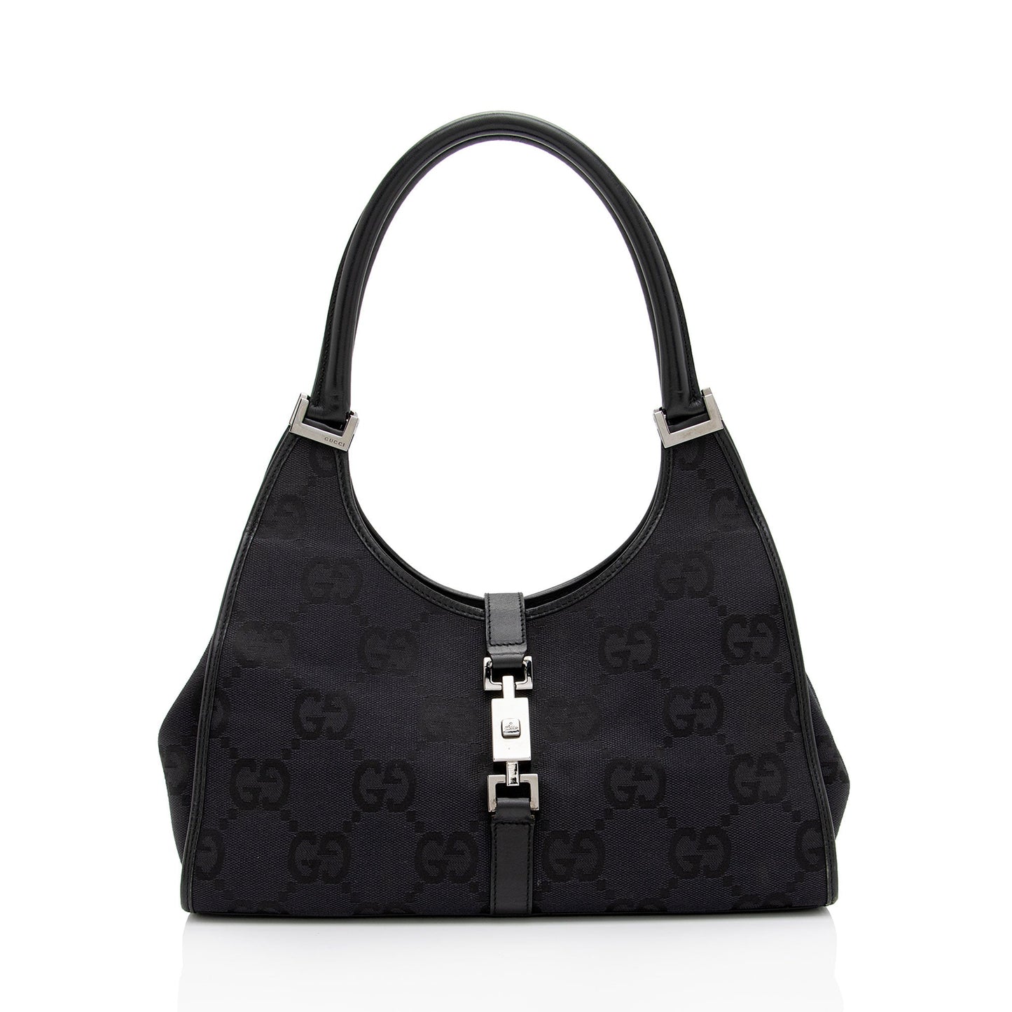 Gucci GG Jackie SHF-Ajw7gP Leather Canvas Black Small Shoulder Bag