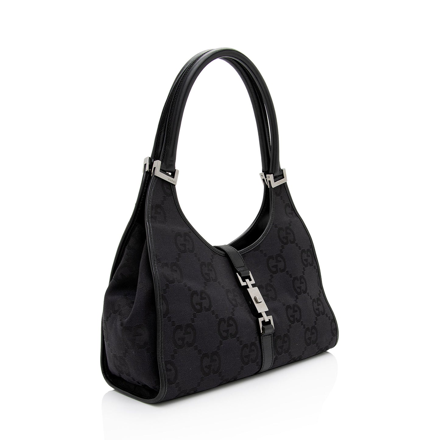 Gucci GG Jackie SHF-Ajw7gP Leather Canvas Black Small Shoulder Bag