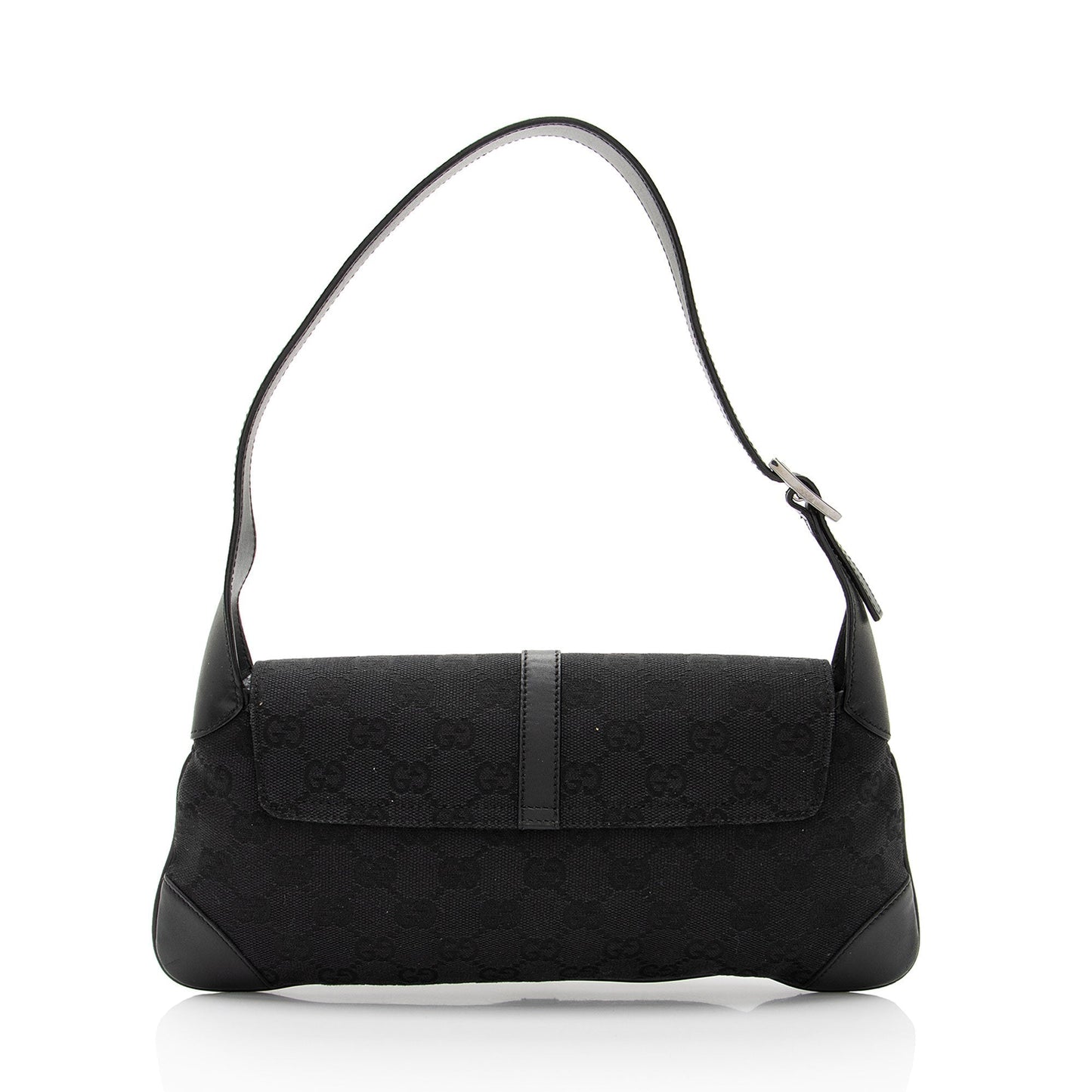 Gucci GG Jackie SHF-e6LKFX Leather Canvas Black Small Shoulder Bag