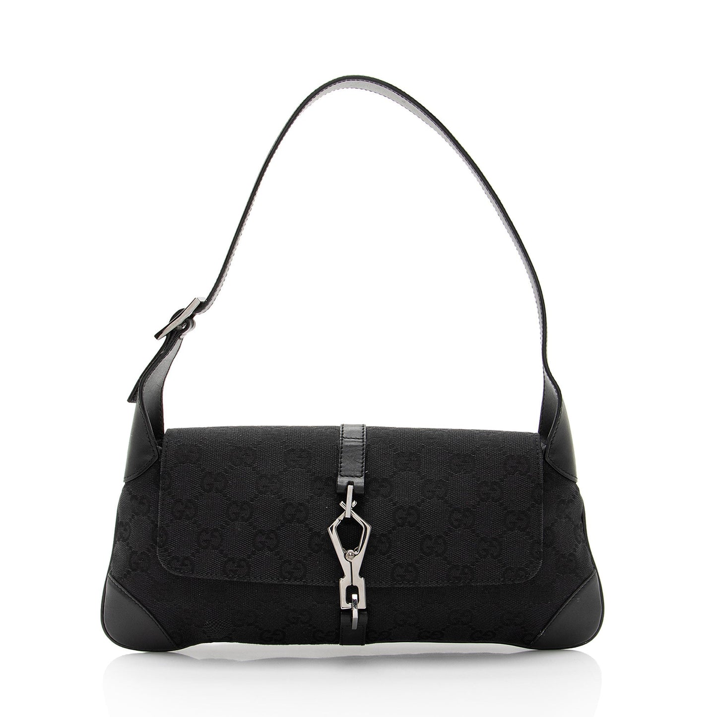 Gucci GG Jackie SHF-e6LKFX Leather Canvas Black Small Shoulder Bag