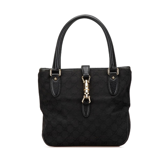 Gucci GG Jackie Canvas Black Tote Bag Jackie Tote