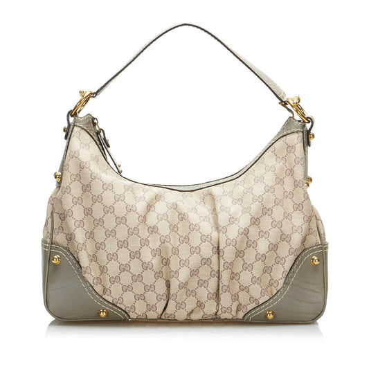 Gucci GG Jockey SHG-L42G2r Canvas Brown Shoulder Bag
