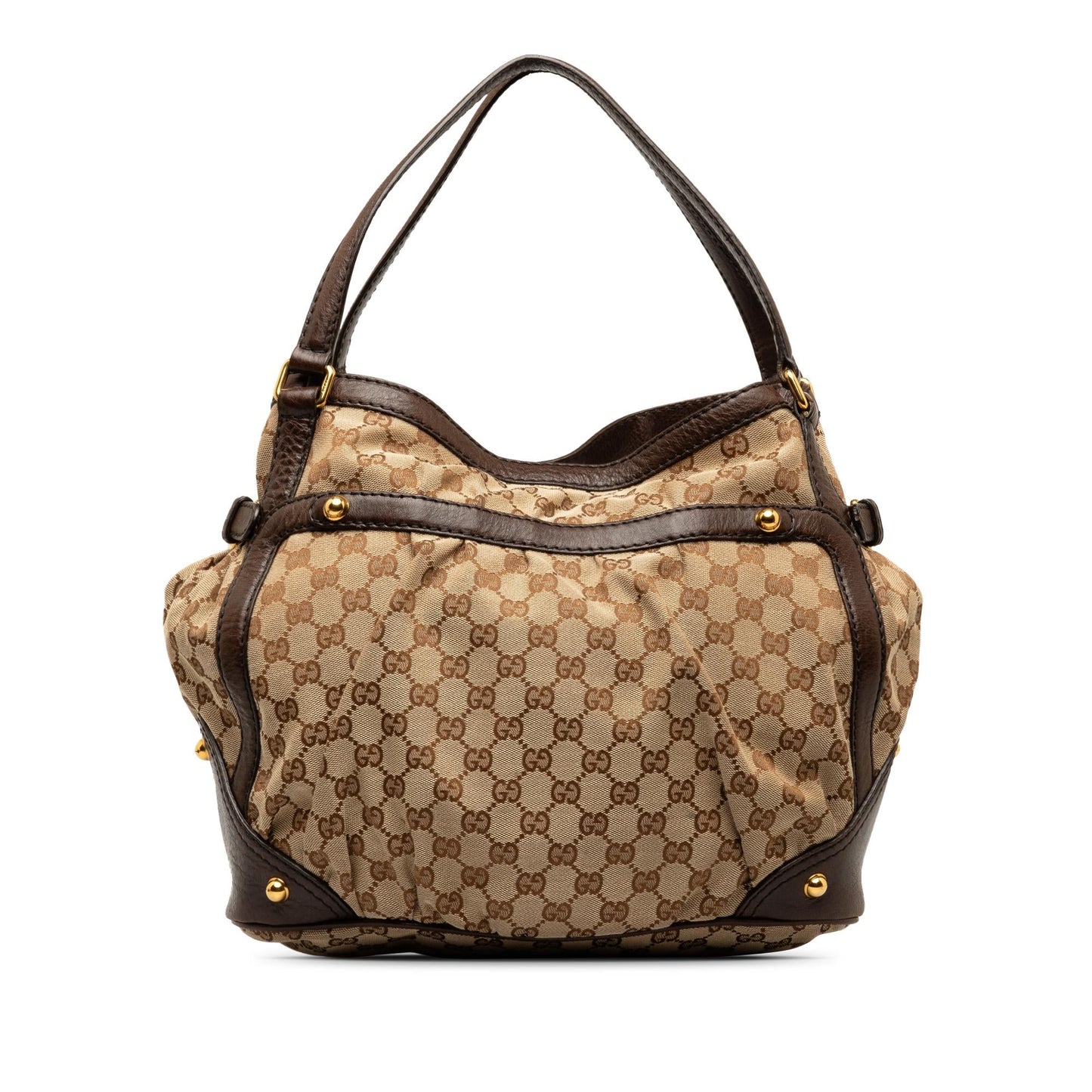 Gucci GG Jockey SHG-CIMJ65 Canvas Brown Shoulder Bag