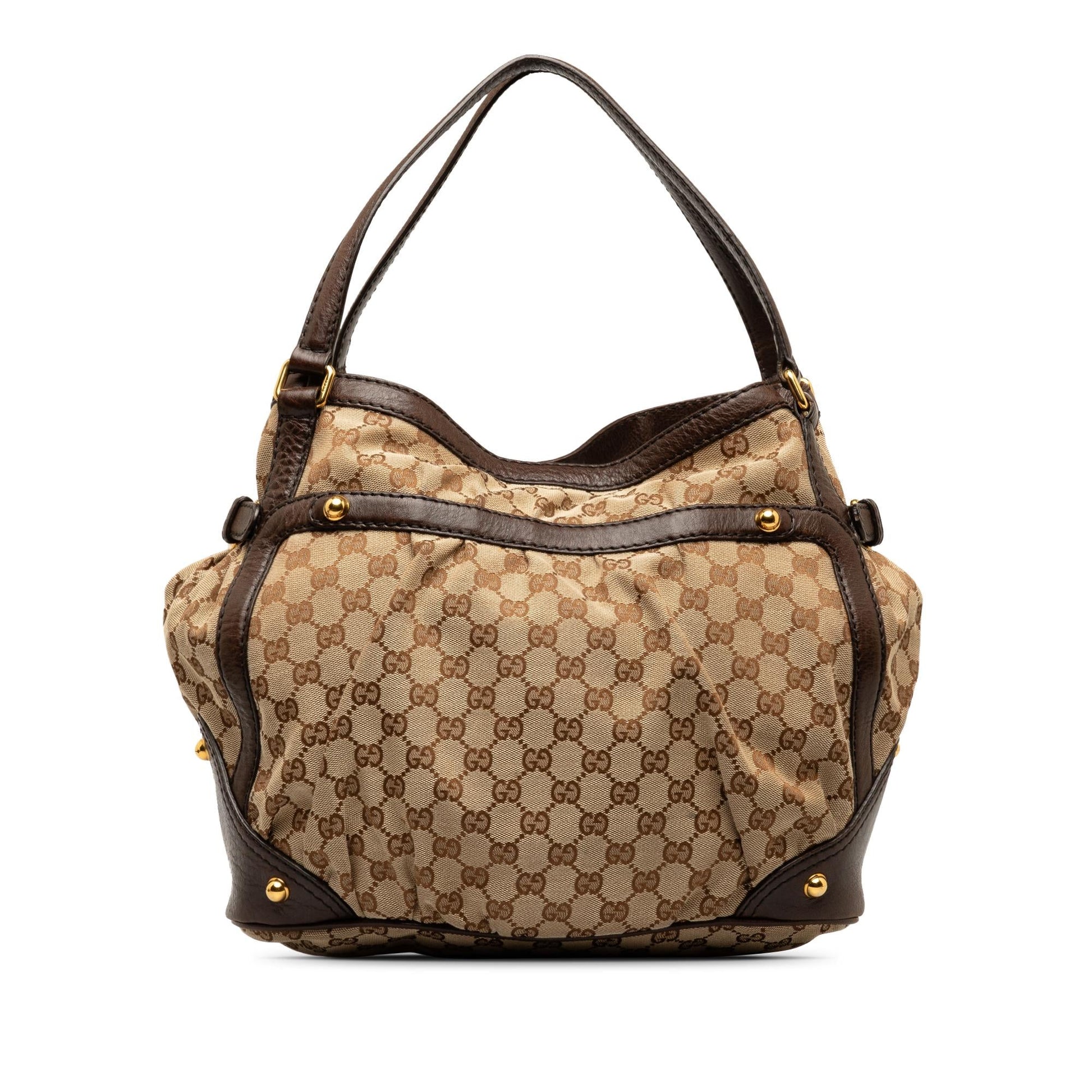 Gucci GG Jockey SHG-CIMJ65 Canvas Brown Shoulder Bag