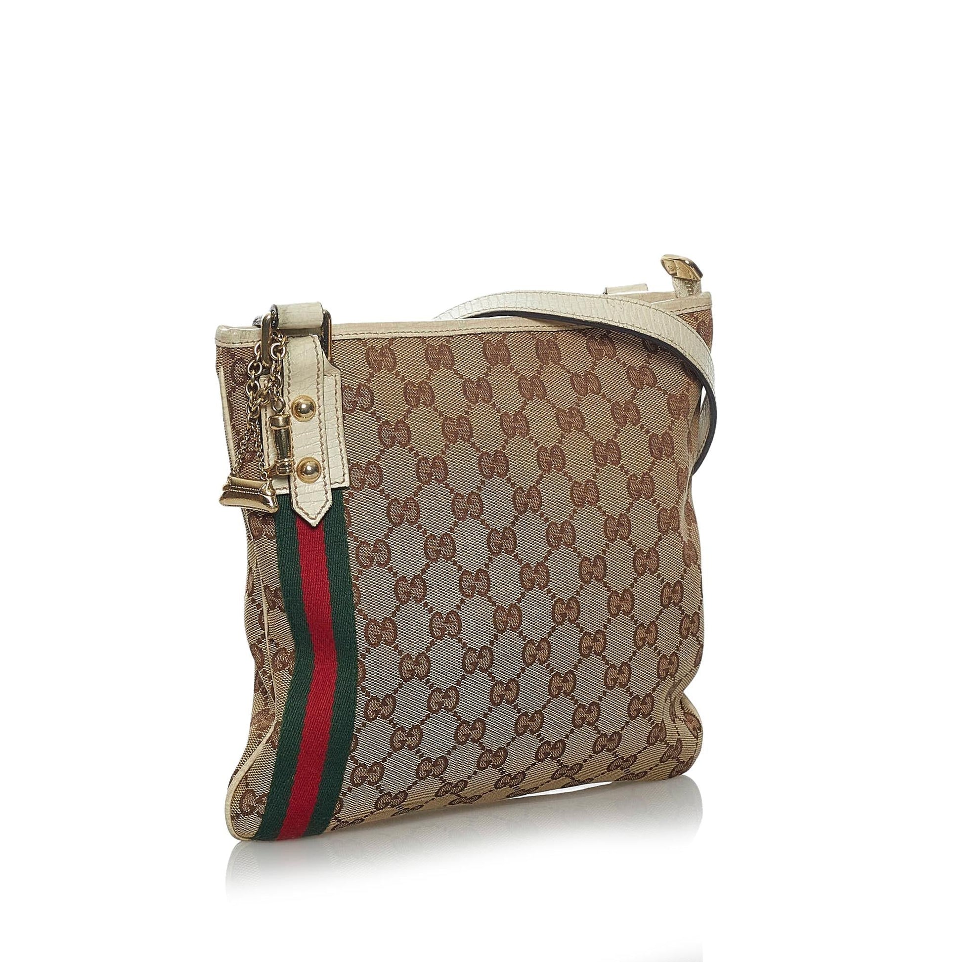 Gucci GG Jolicoeur SHG Canvas Brown Crossbody Bag Bag Shg