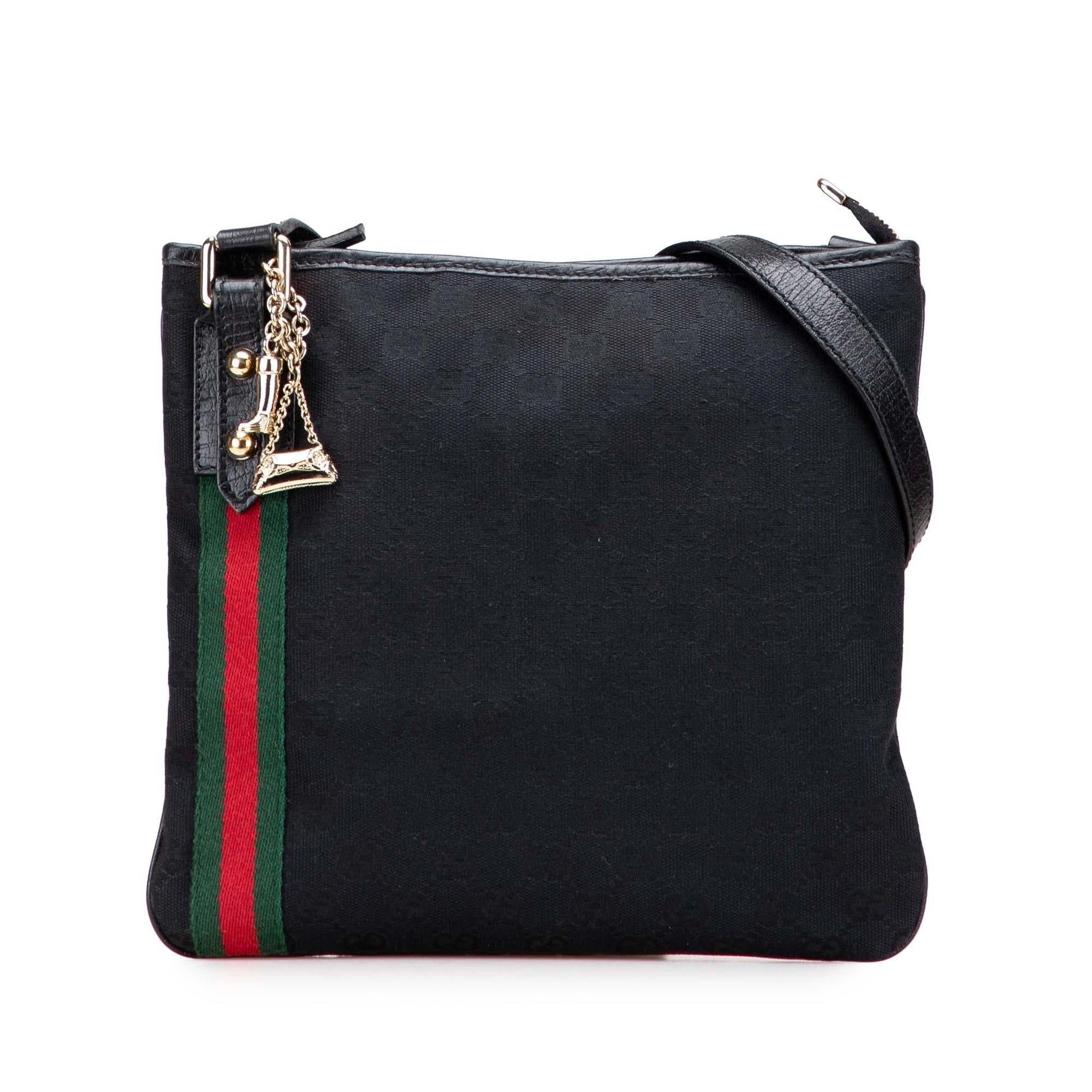 Gucci GG Jolicoeur Canvas Black Crossbody Bag