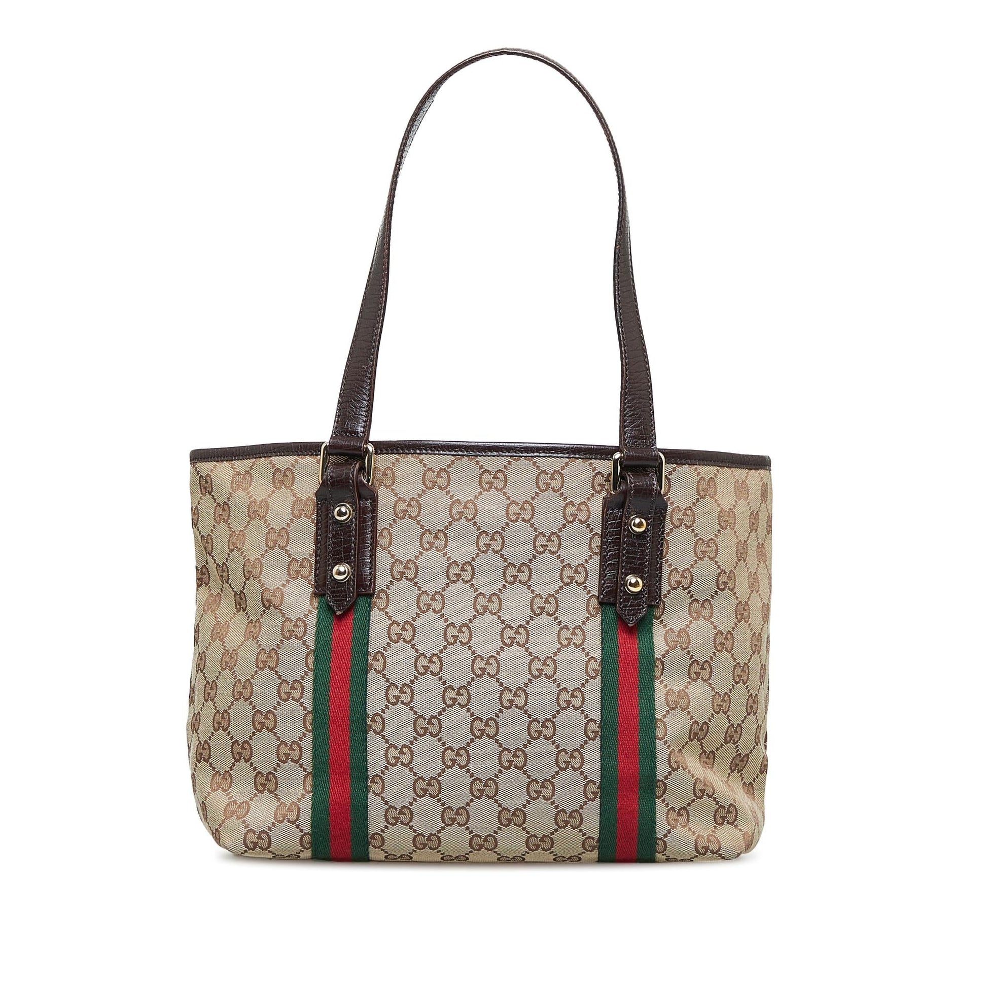 Gucci GG Jolicoeur SHG-9PVdSh Canvas Calf Brown Satchel Bag