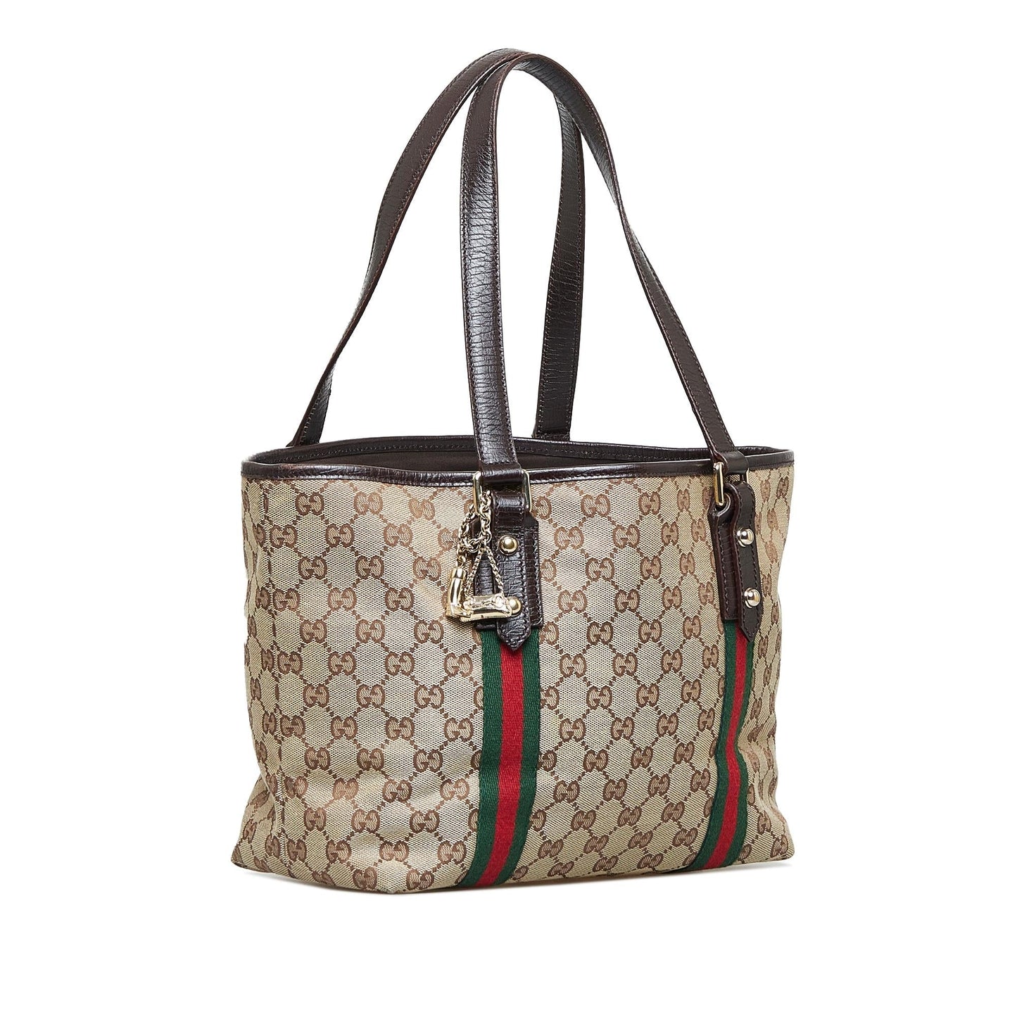 Gucci GG Jolicoeur SHG-9PVdSh Canvas Calf Brown Satchel Bag