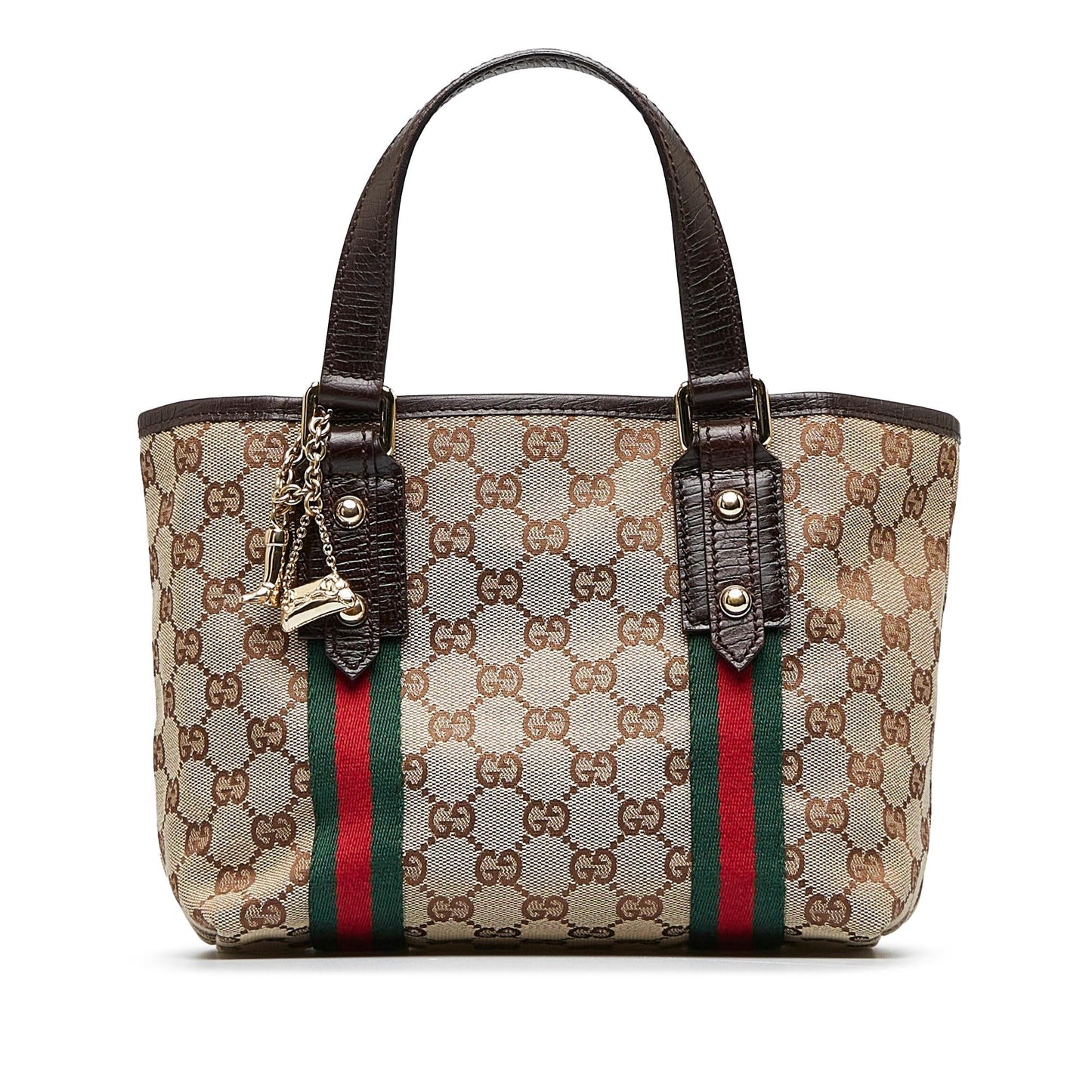 Gucci GG Jolicoeur SHG-WsyJHx Canvas Brown Satchel Bag