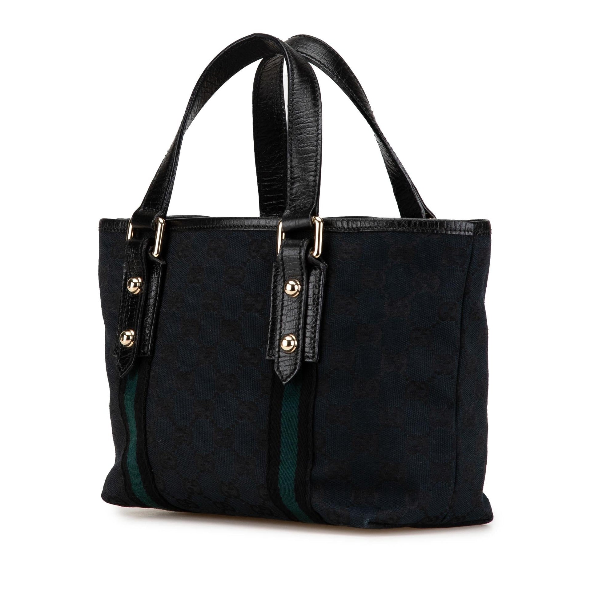 Gucci GG Jolicoeur Canvas Calf Black Satchel Bag