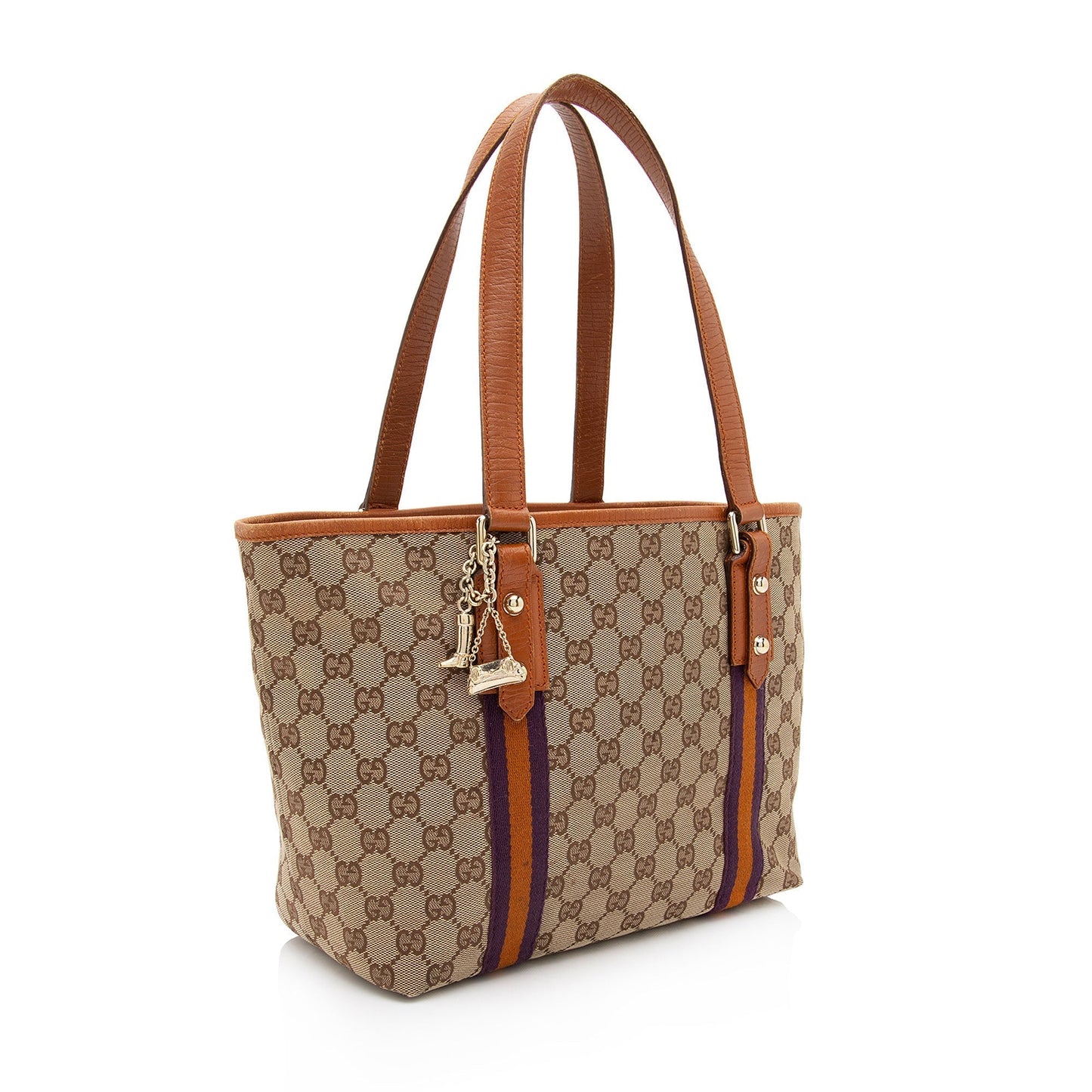 Gucci GG Jolicoeur SHF-JDa0i6 Leather Canvas Nylon Beige Tote Bag