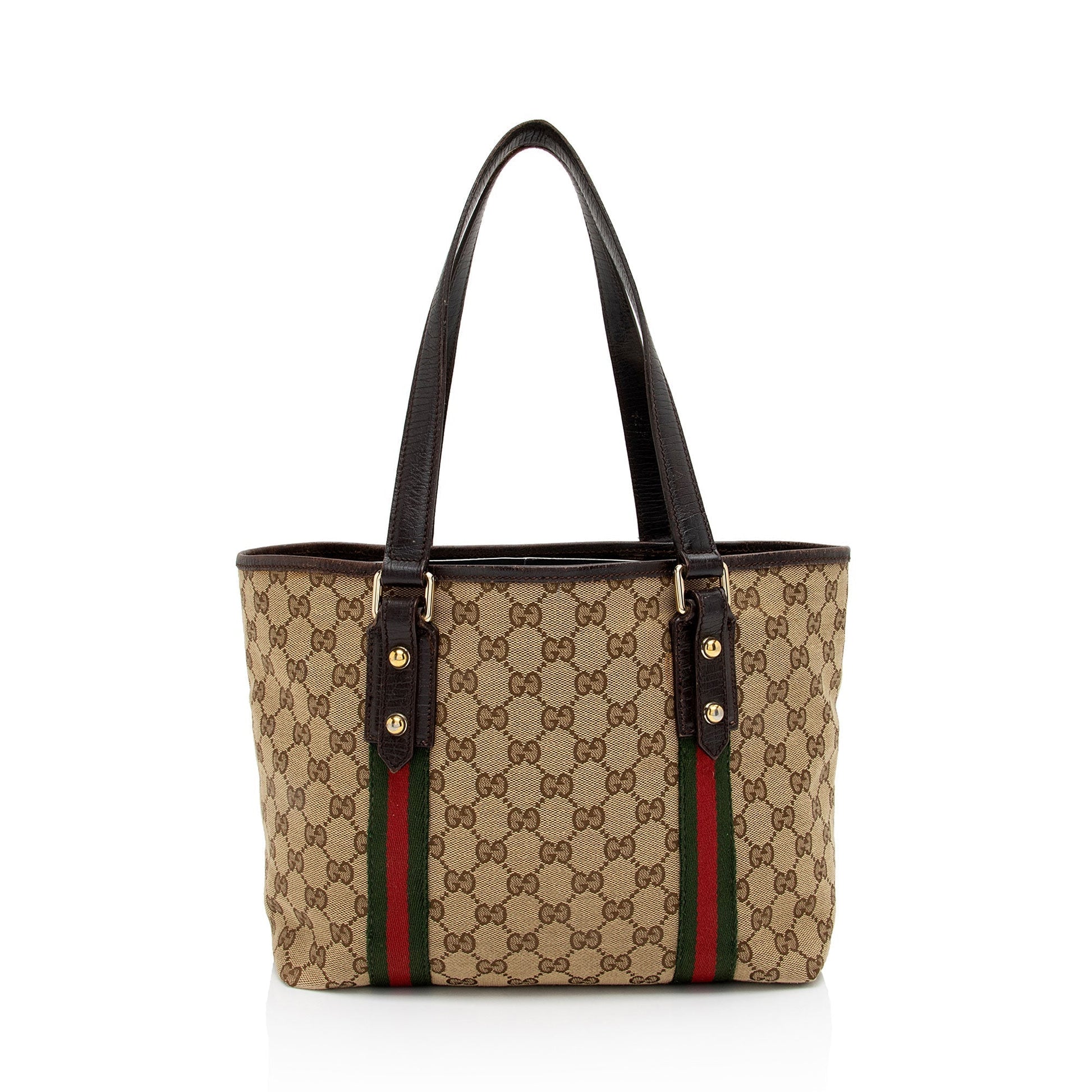Gucci GG Jolicoeur SHF-U5hUpD Leather Canvas Nylon Brown Tote Bag