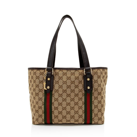 Gucci GG Jolicoeur SHF-U5hUpD Leather Canvas Nylon Brown Tote Bag