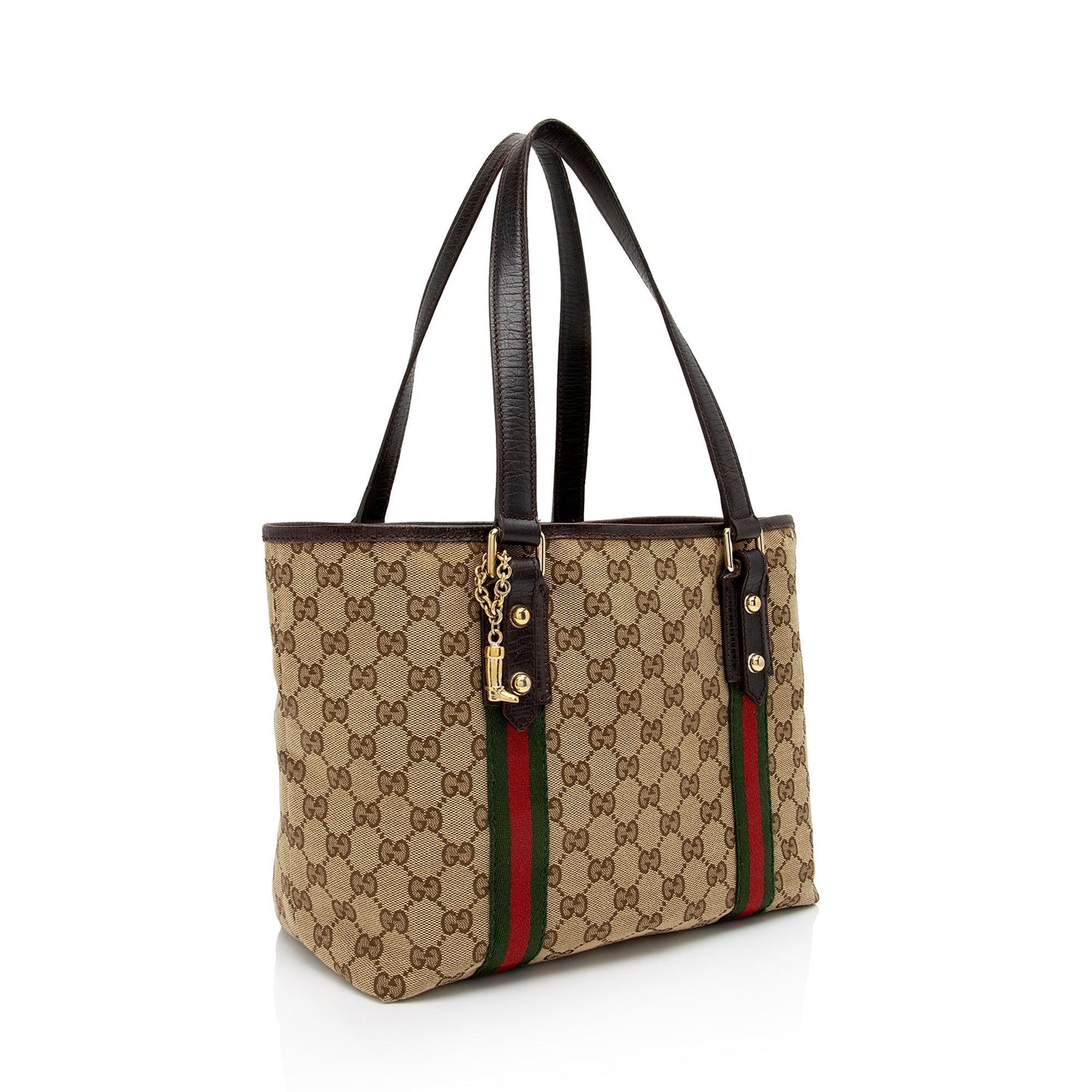 Gucci GG Jolicoeur SHF-U5hUpD Leather Canvas Nylon Brown Tote Bag