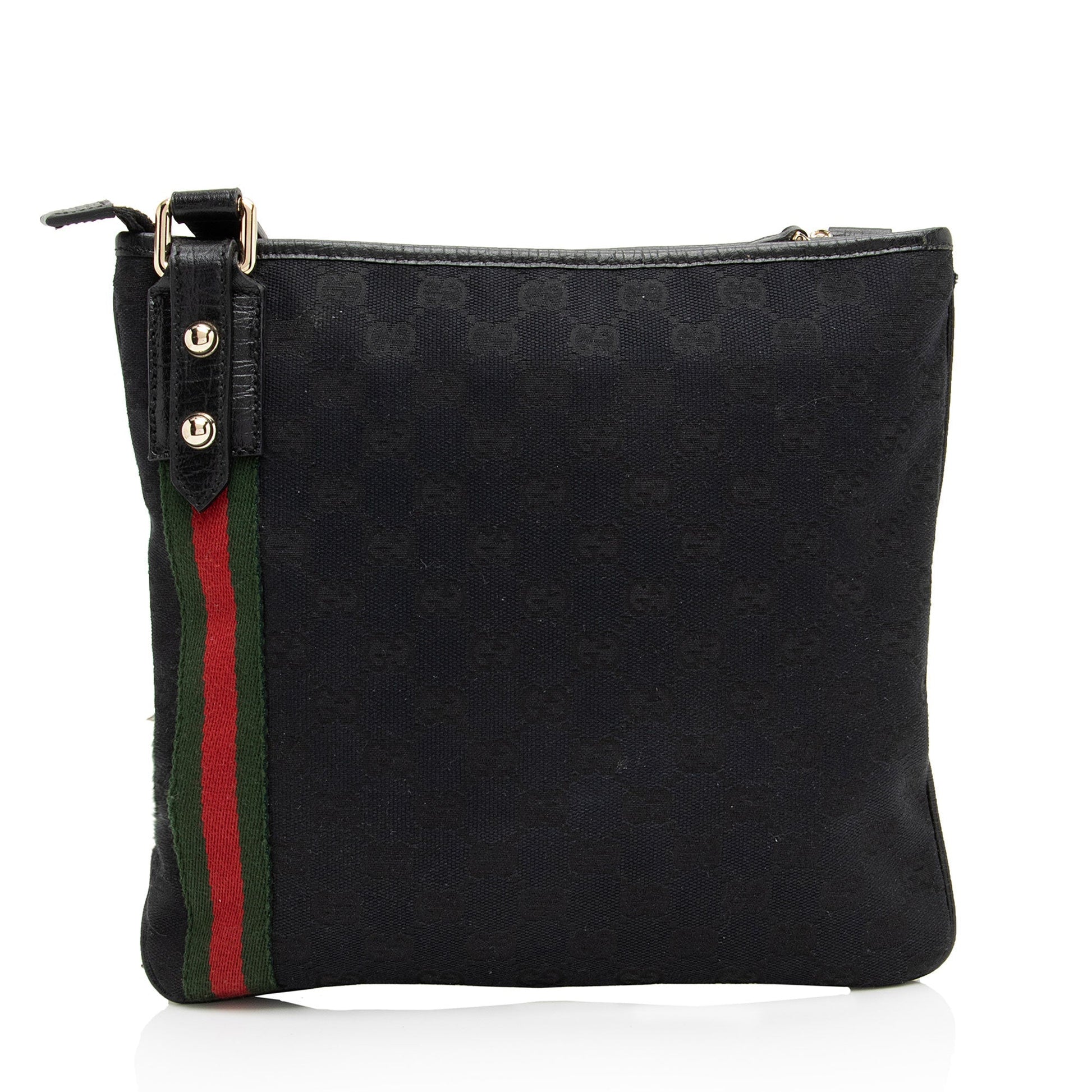 Gucci GG Jolicoeur Messenger SHF-mgQylD Leather Canvas Black Shoulder Bag