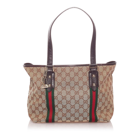 Gucci GG Jolicoeur SHG Canvas Brown Tote Bag 4