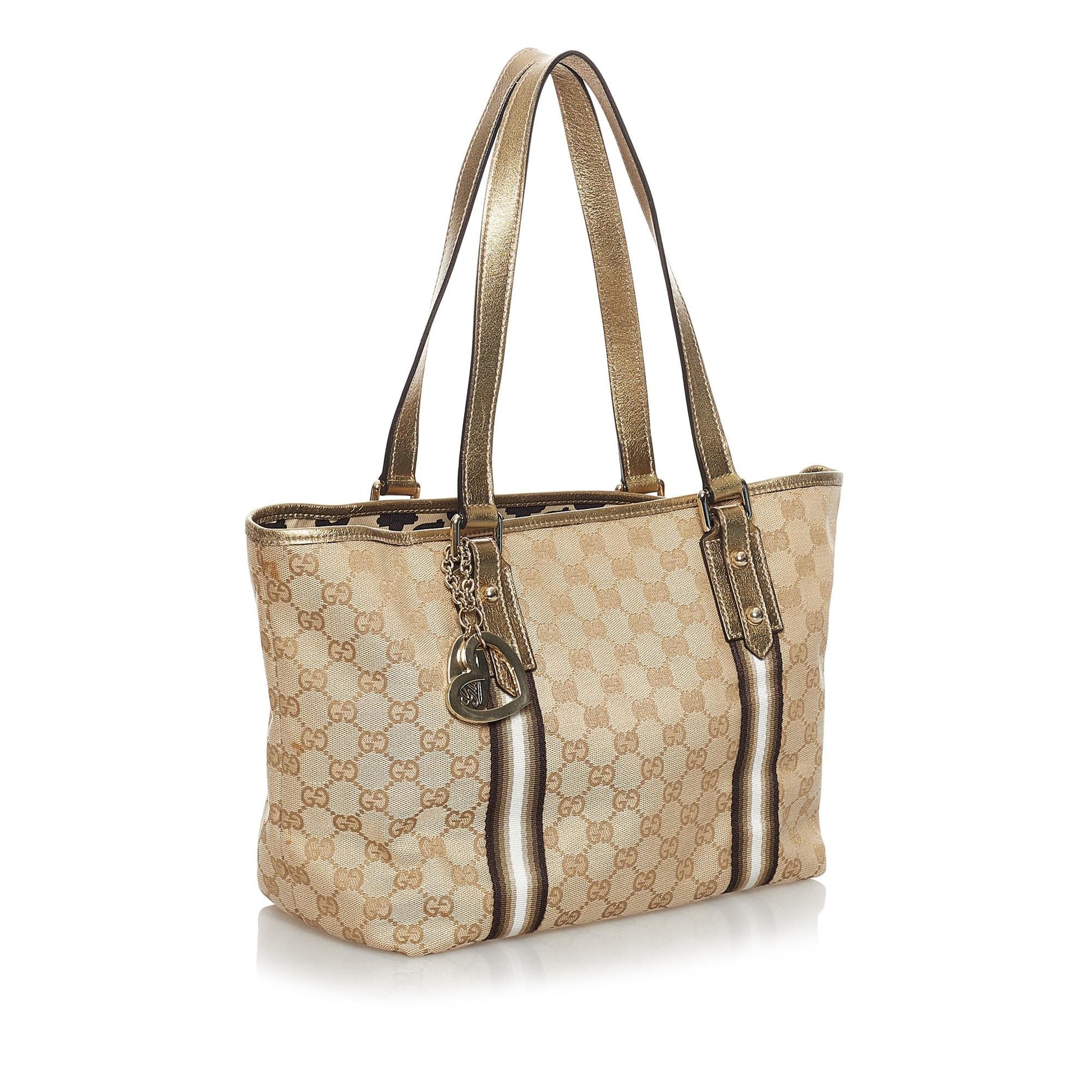 Gucci GG Jolicoeur SHG Canvas Brown Tote Bag 6