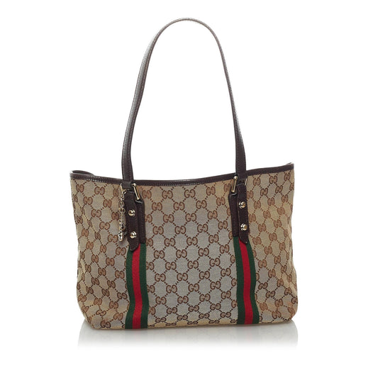 Gucci GG Jolicoeur SHG Canvas Brown Tote Bag Bag Shg