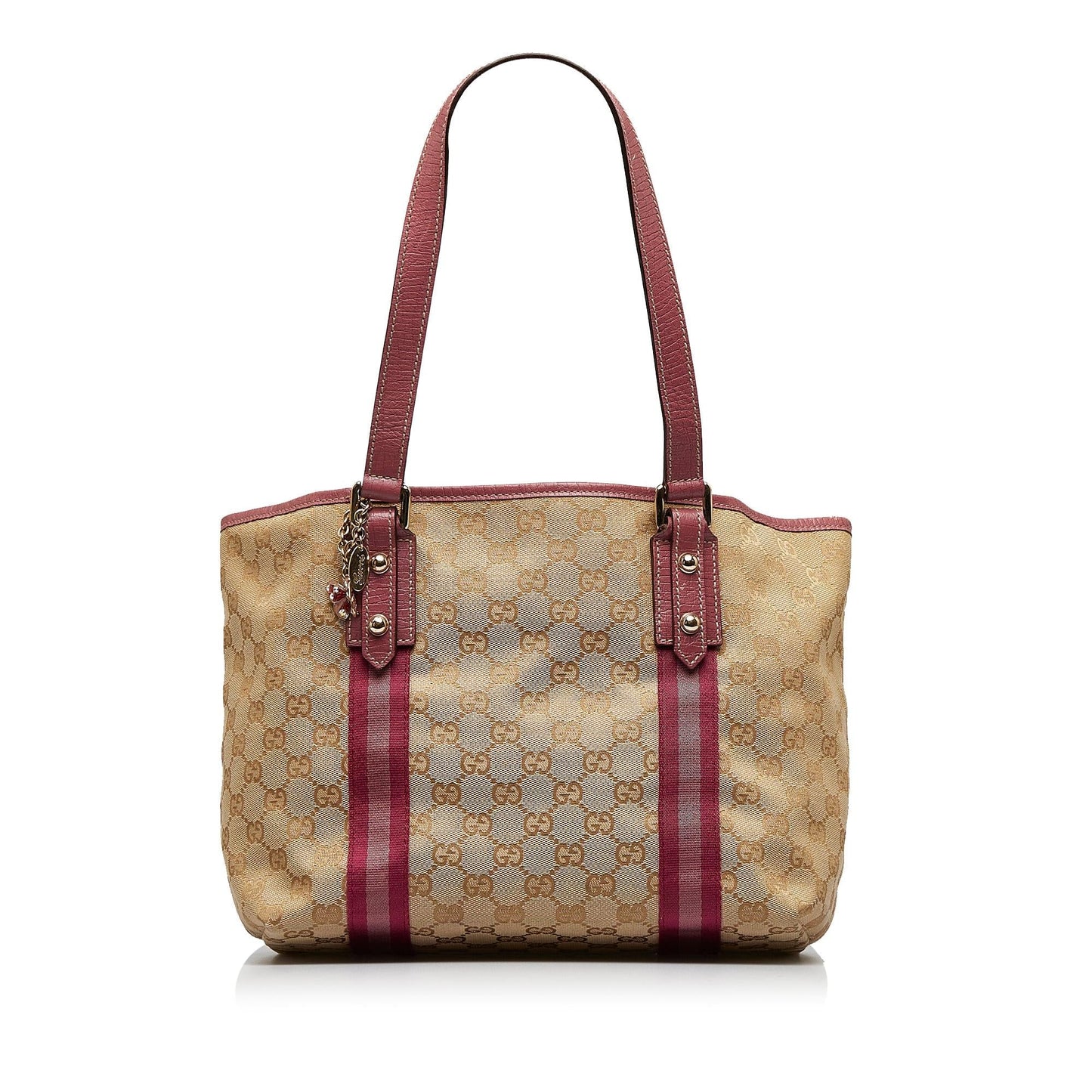 Gucci GG Jolicoeur SHG-H3TwXH Canvas Calf Brown Pink Tote Bag