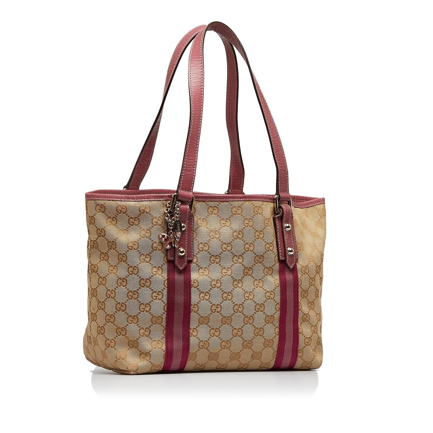 Gucci GG Jolicoeur SHG-H3TwXH Canvas Calf Brown Pink Tote Bag