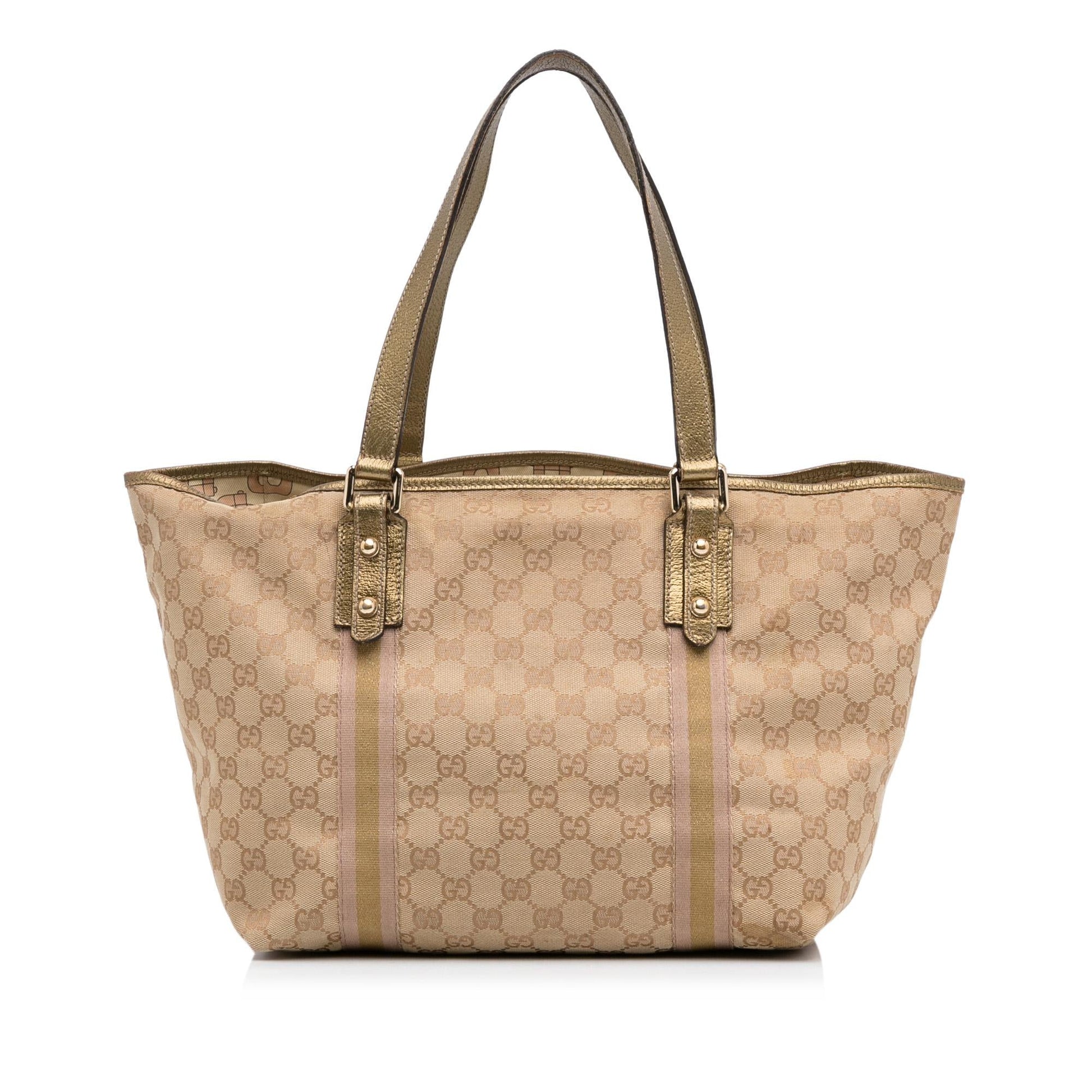 Gucci GG Jolicoeur SHG-5mh4lC Canvas Brown Tote Bag