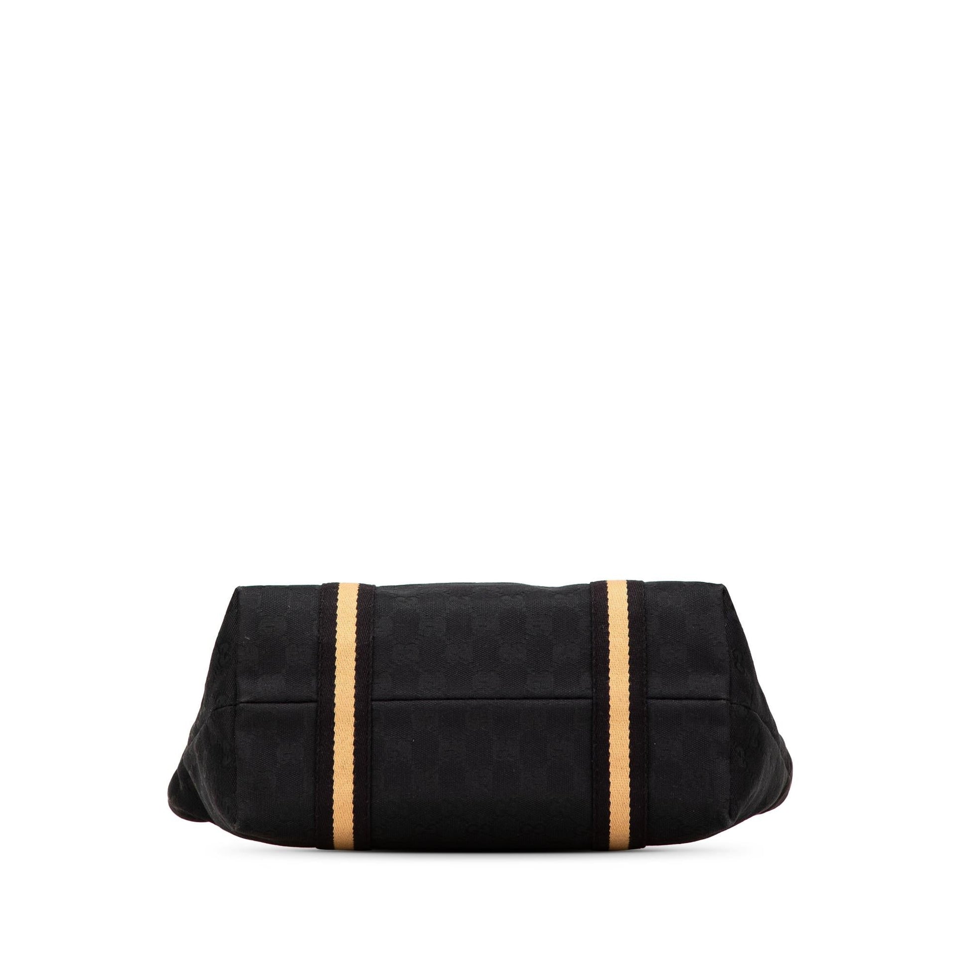 Gucci GG Jolicoeur Canvas Calf Black Tote Bag