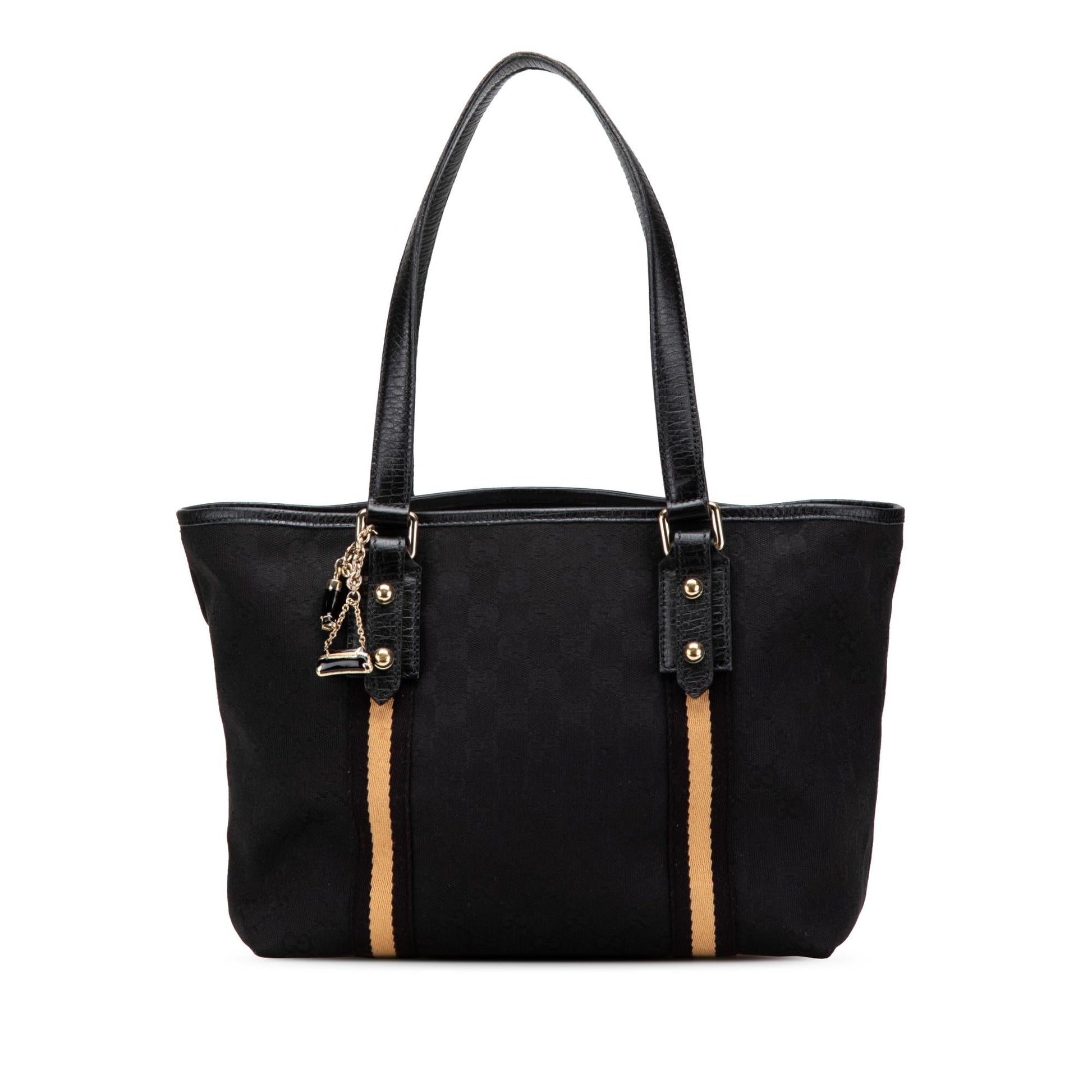 Gucci GG Jolicoeur Canvas Calf Black Tote Bag