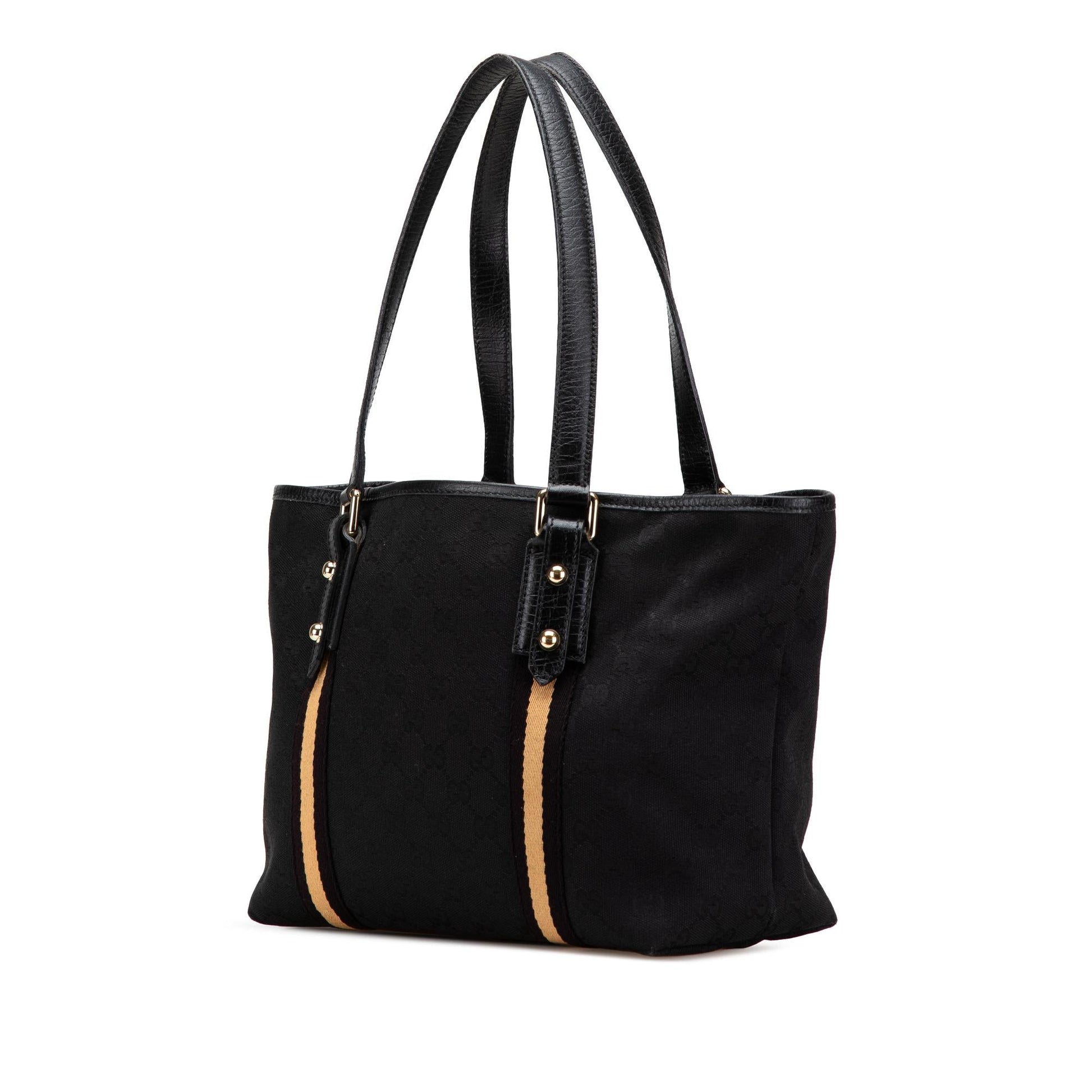Gucci GG Jolicoeur Canvas Calf Black Tote Bag