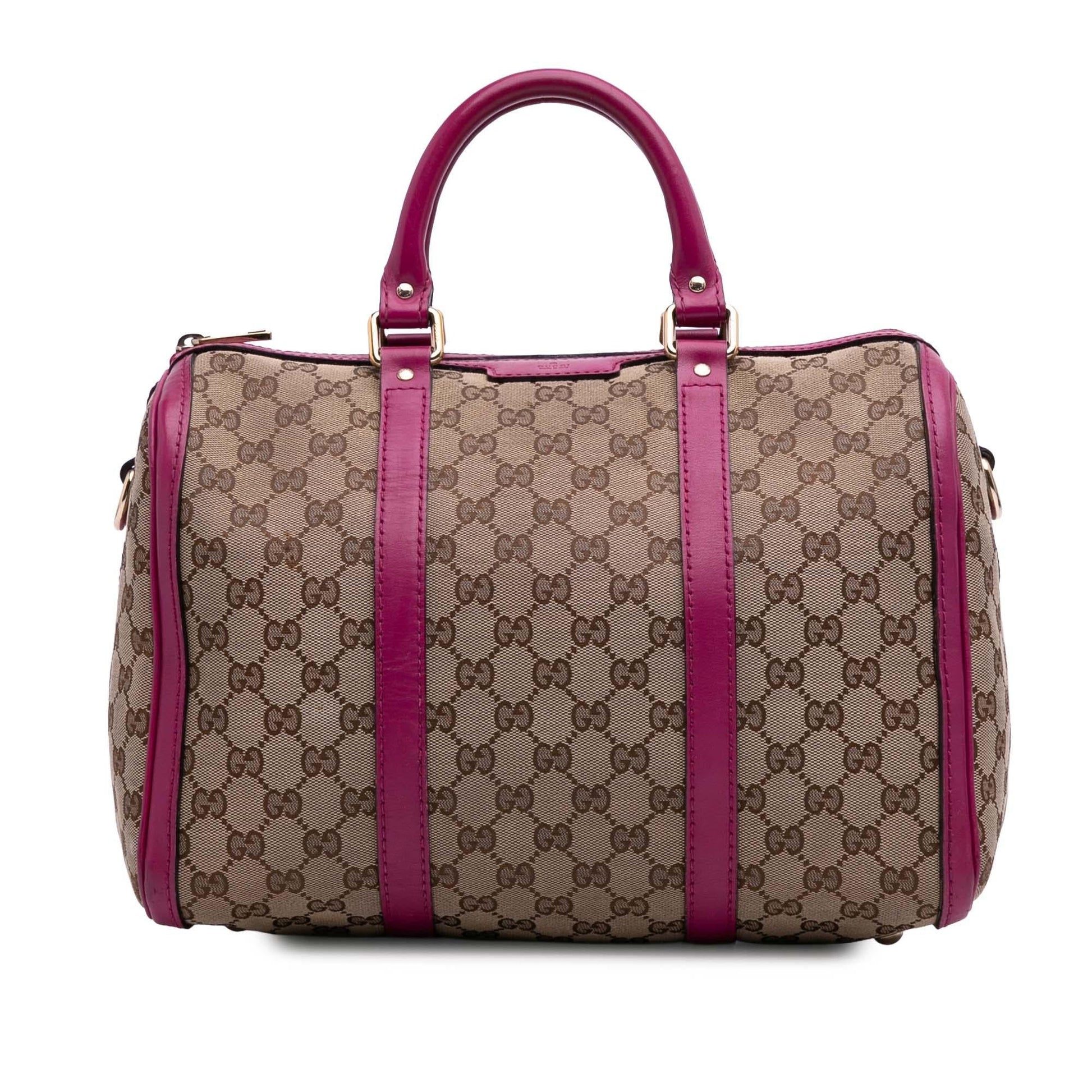 Gucci GG Joy Boston Canvas Brown Satchel Bag Bag 1