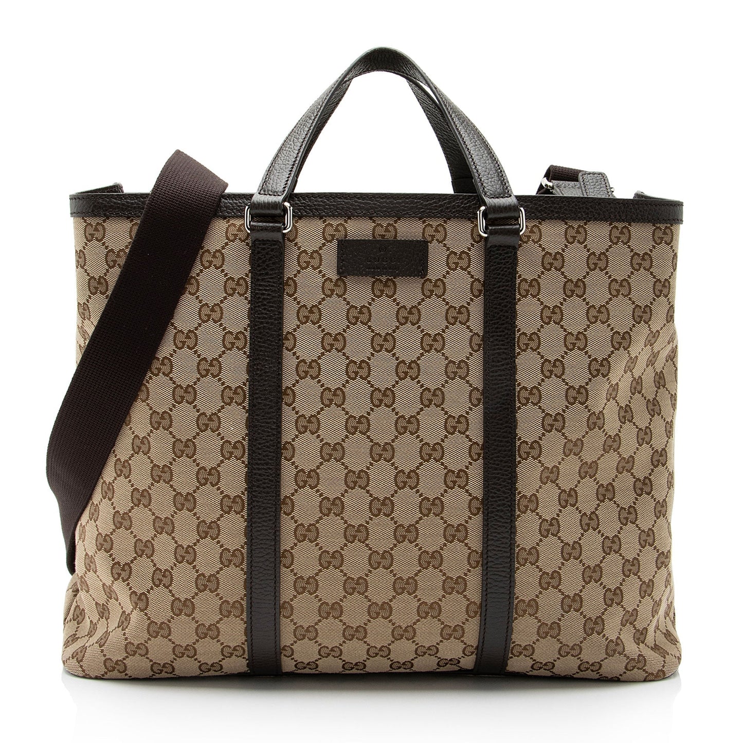 Gucci GG Joy SHF-W3Bfu5 Leather Canvas Brown Beige Tote Bag