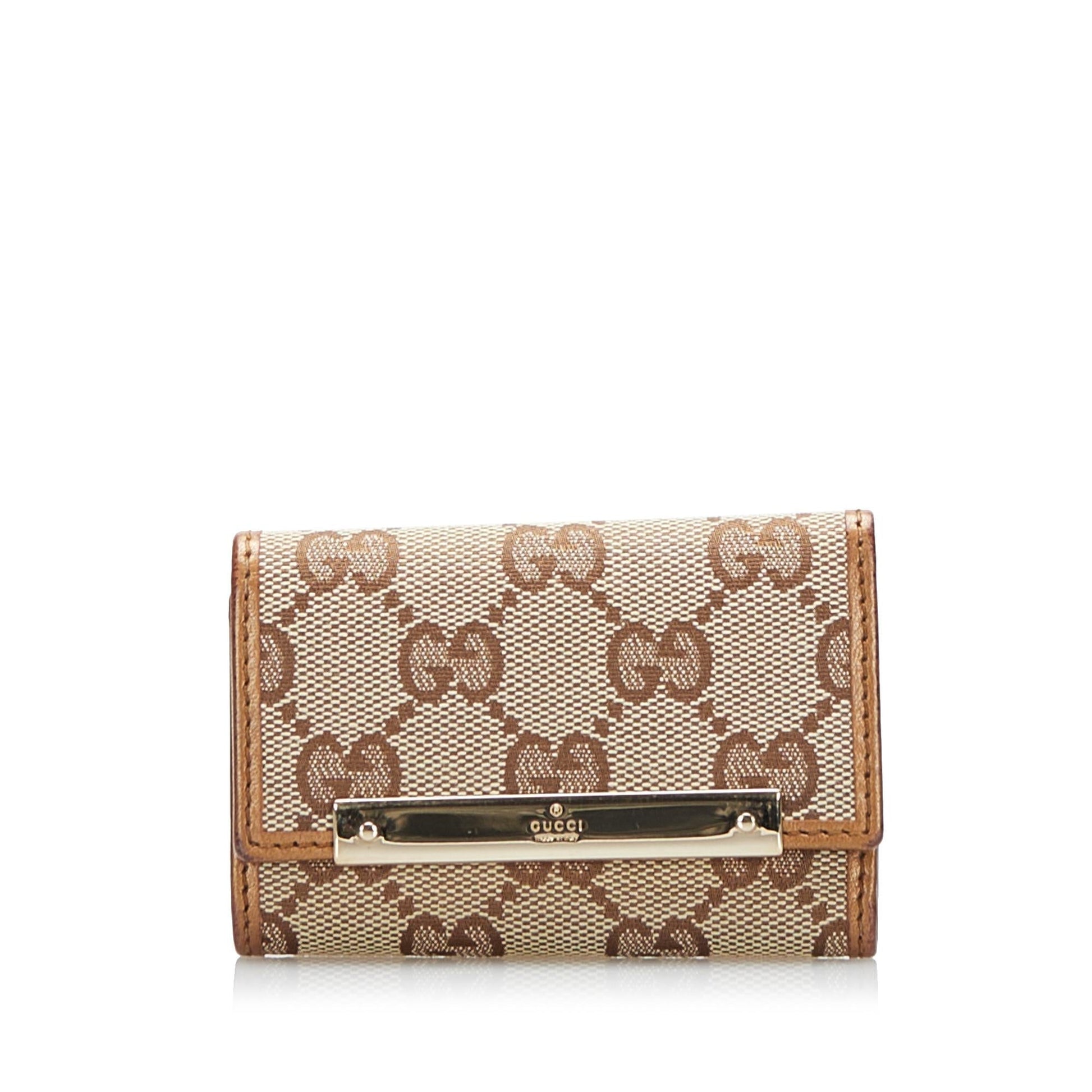 Gucci GG Key Holder SHG Canvas Brown Accessory
