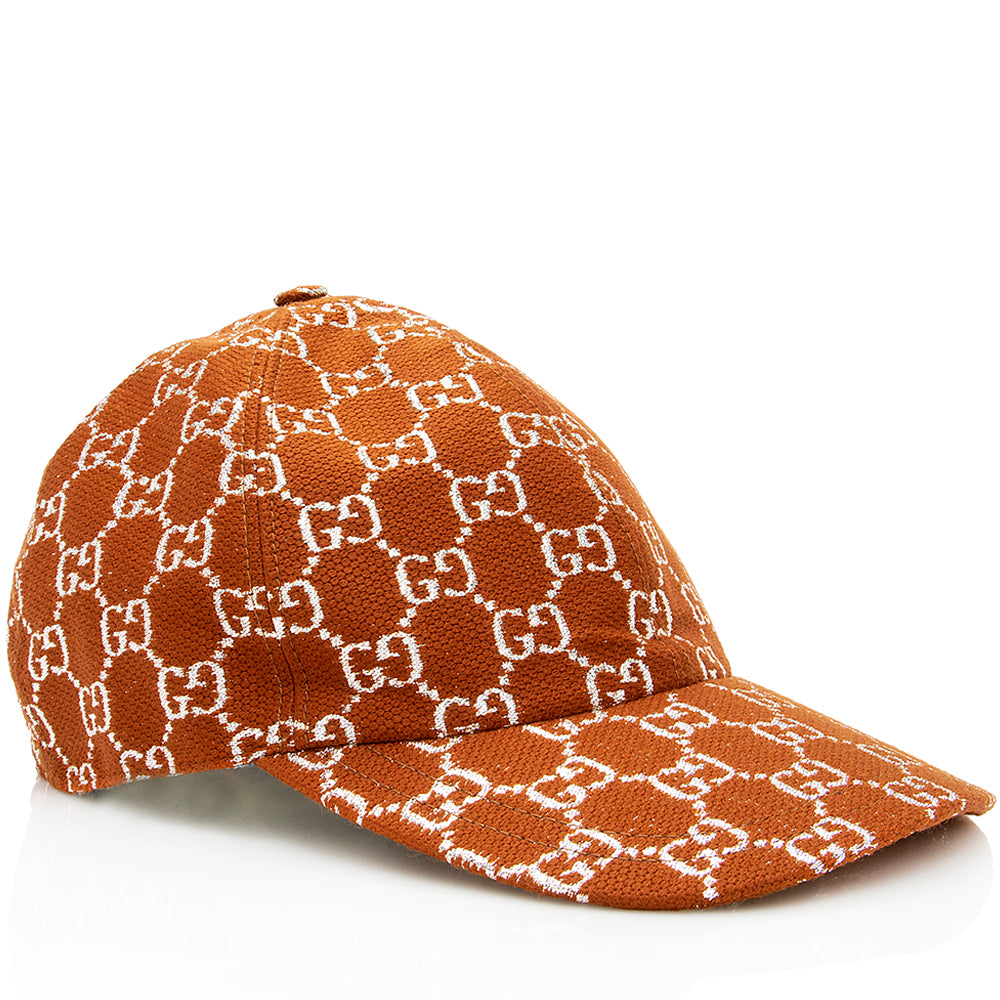 Gucci GG Lame Baseball Hat - Canvas Brown Orange Handbag