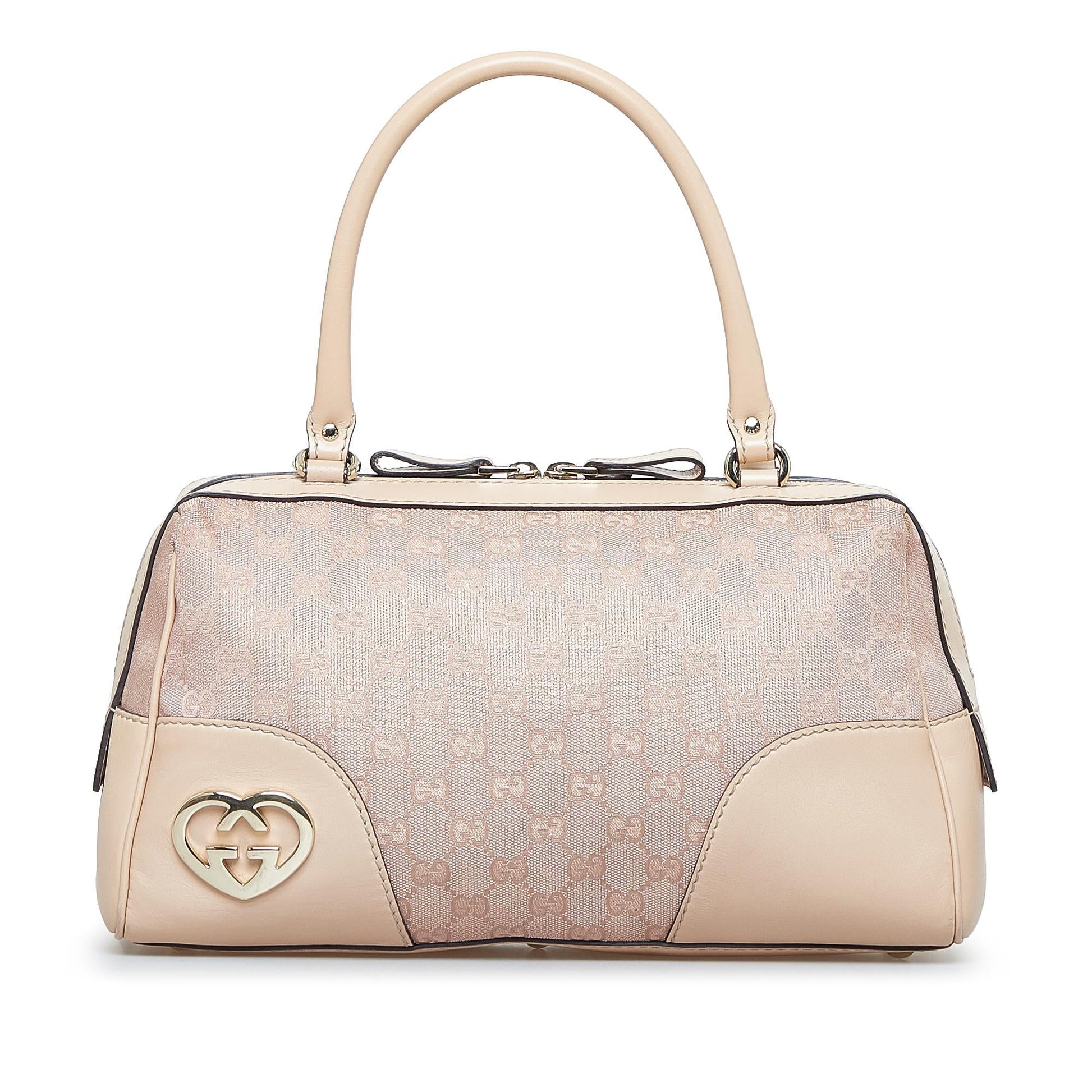 Gucci GG Lovely SHG-qt1rYM Canvas Calf Pink Satchel Bag