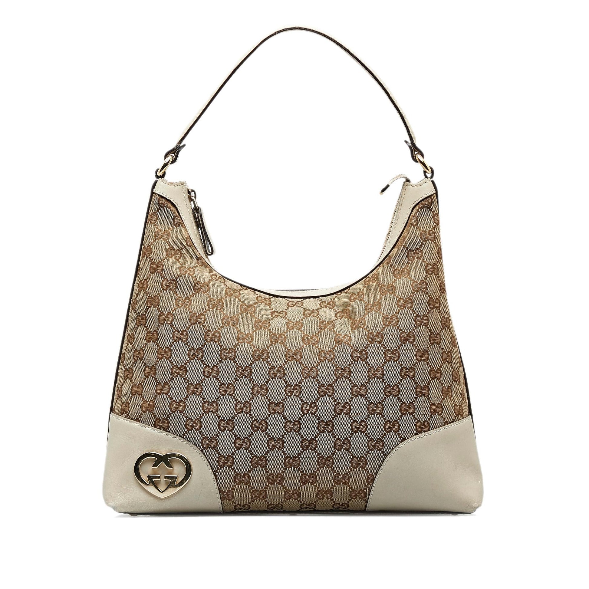 Gucci GG Lovely Heart SHG-SnfJQ9 Canvas Brown Shoulder Bag