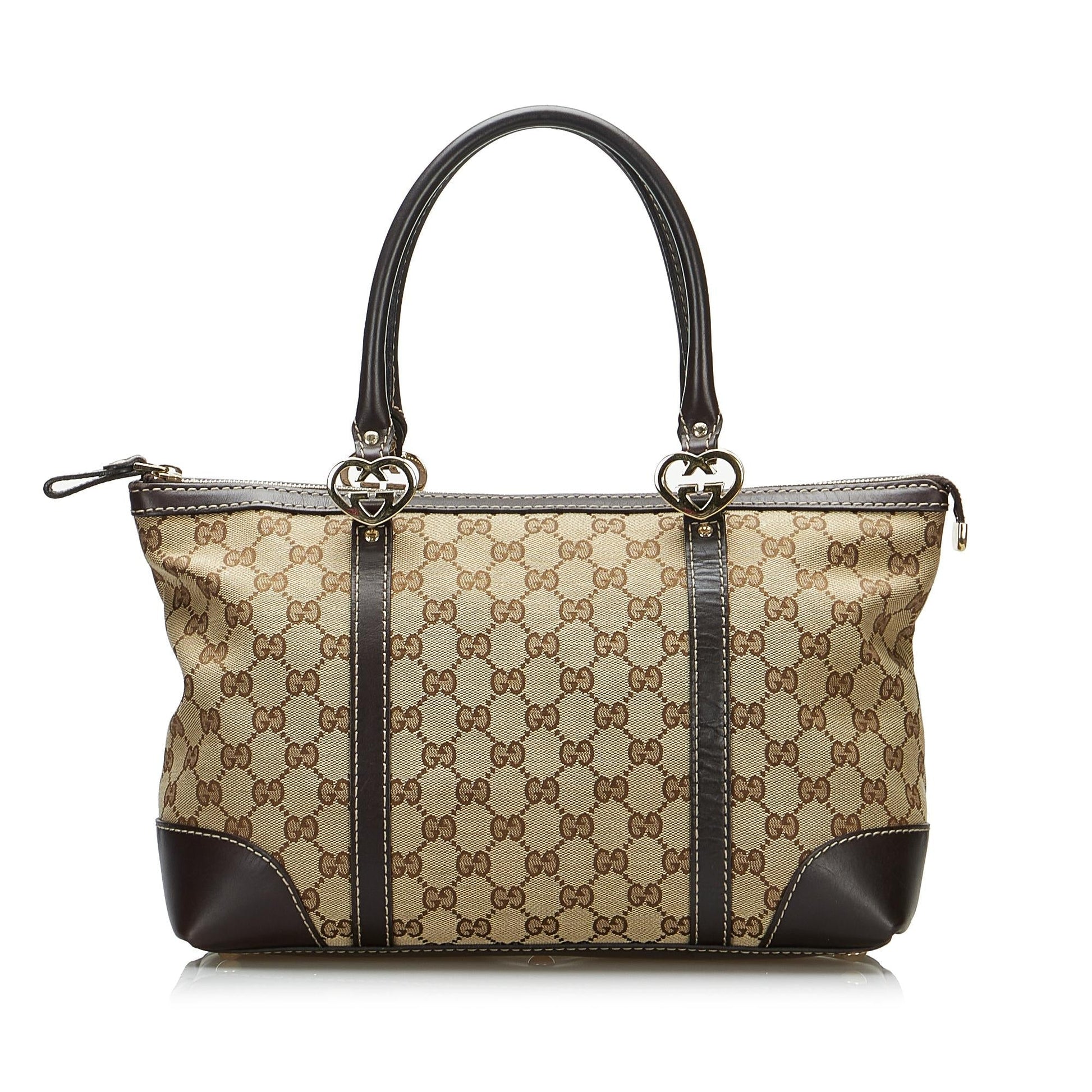 Gucci GG Lovely SHG- 236C Canvas Brown Tote Bag