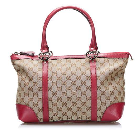 Gucci GG Lovely SHG-fugUcX Canvas Calf Brown Red Tote Bag