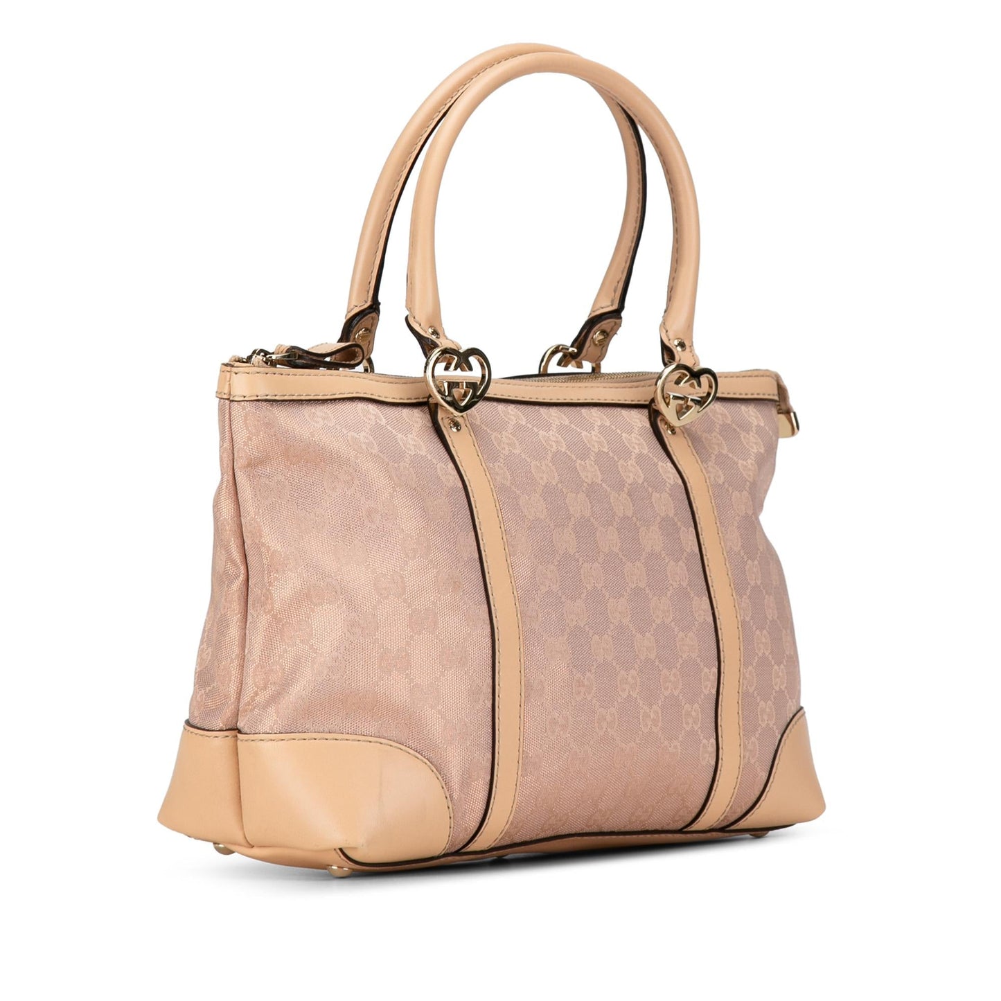 Gucci GG Lovely SHG-JAeyRr Canvas Calf Brown Pink Tote Bag