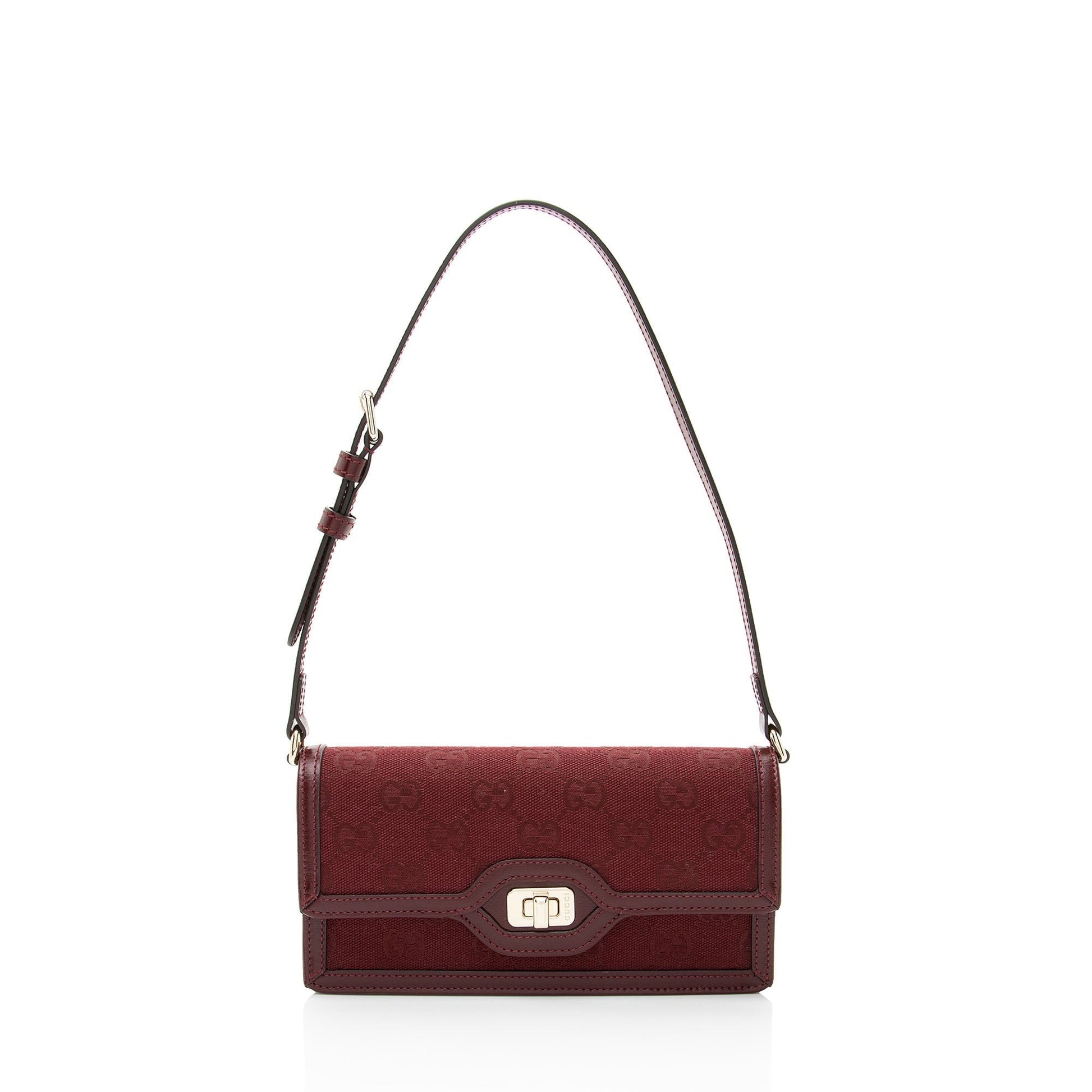 Gucci GG Luce Leather Canvas Red Mini Shoulder Bag