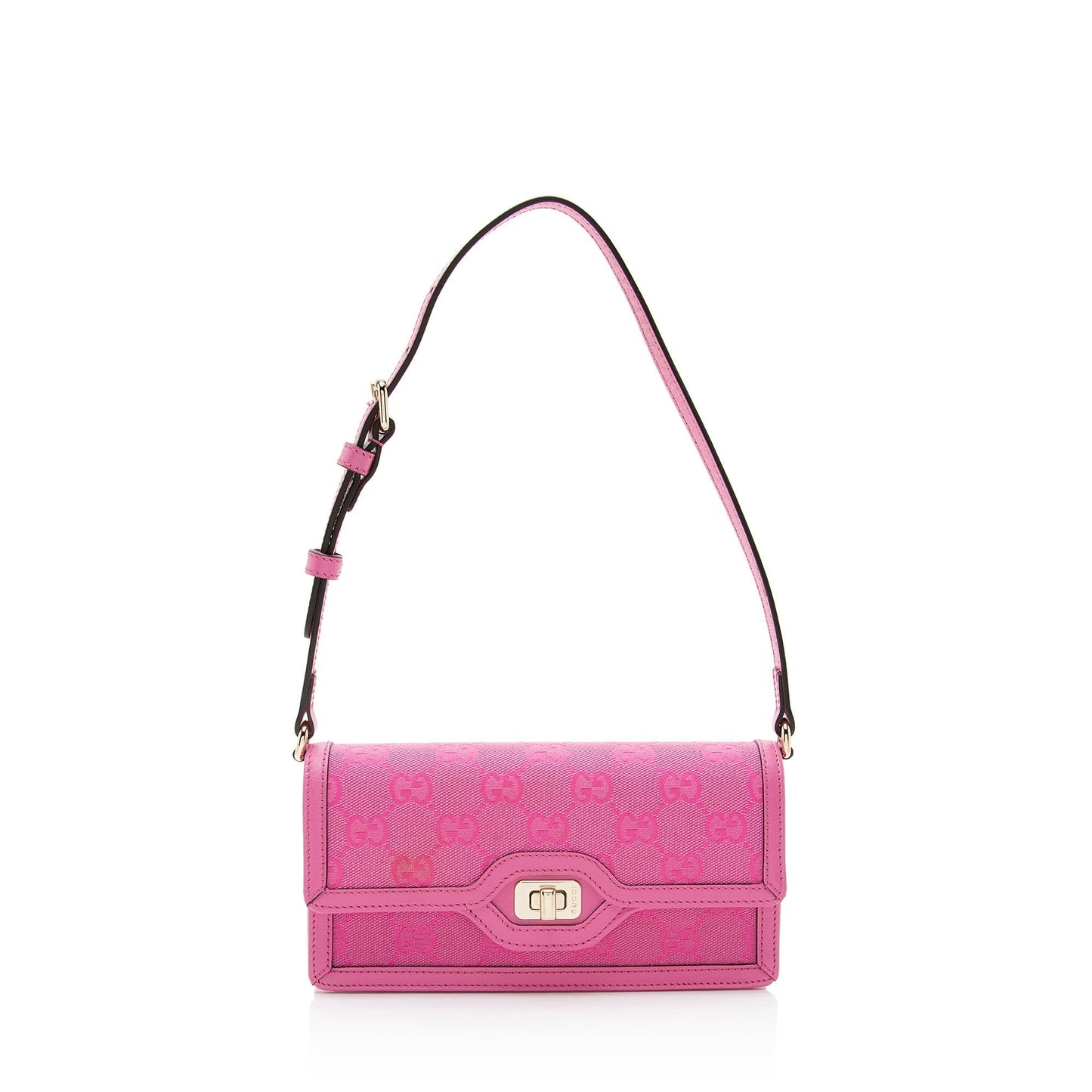 Gucci GG Luce Leather Canvas Pink Mini Shoulder Bag