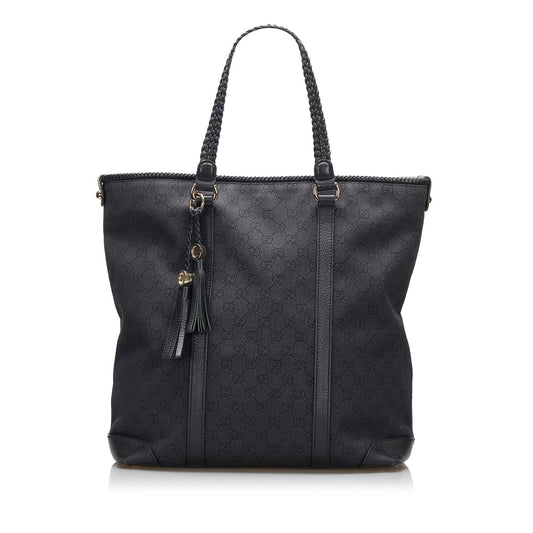 Gucci GG Marrakech SHG-D5U9hD Canvas Black Tote Bag