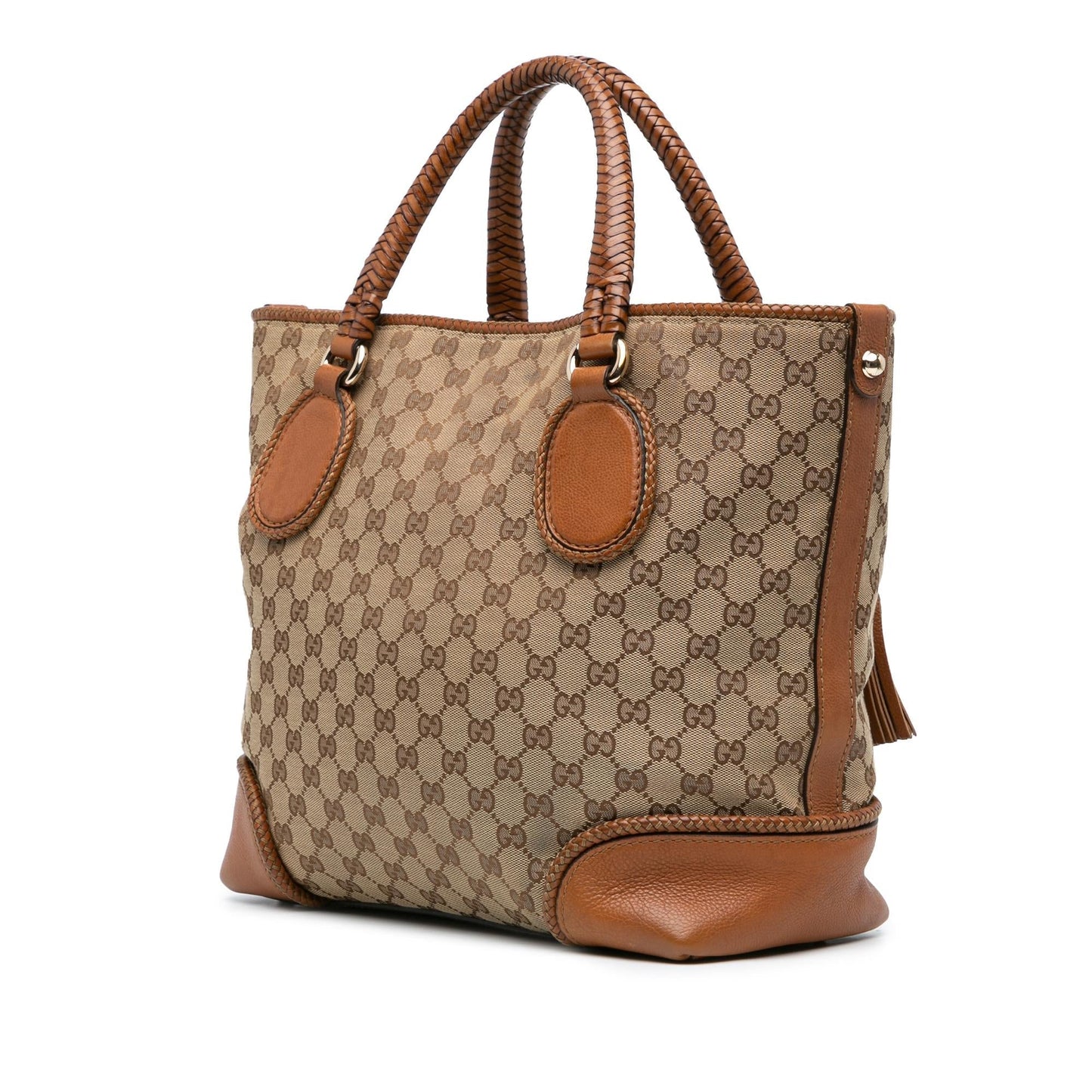 Gucci GG Marrakech SHG-pH7H6g Canvas Calf Brown Tote Bag
