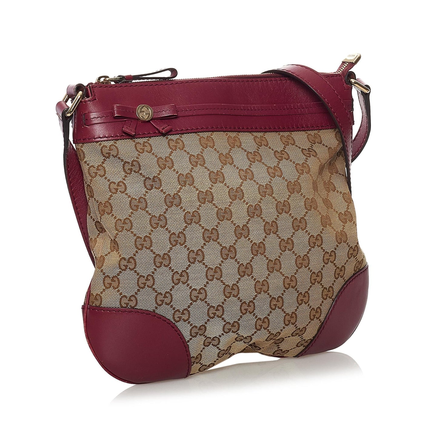 Gucci GG Mayfair SHG Canvas Calf Brown Red Crossbody Bag
