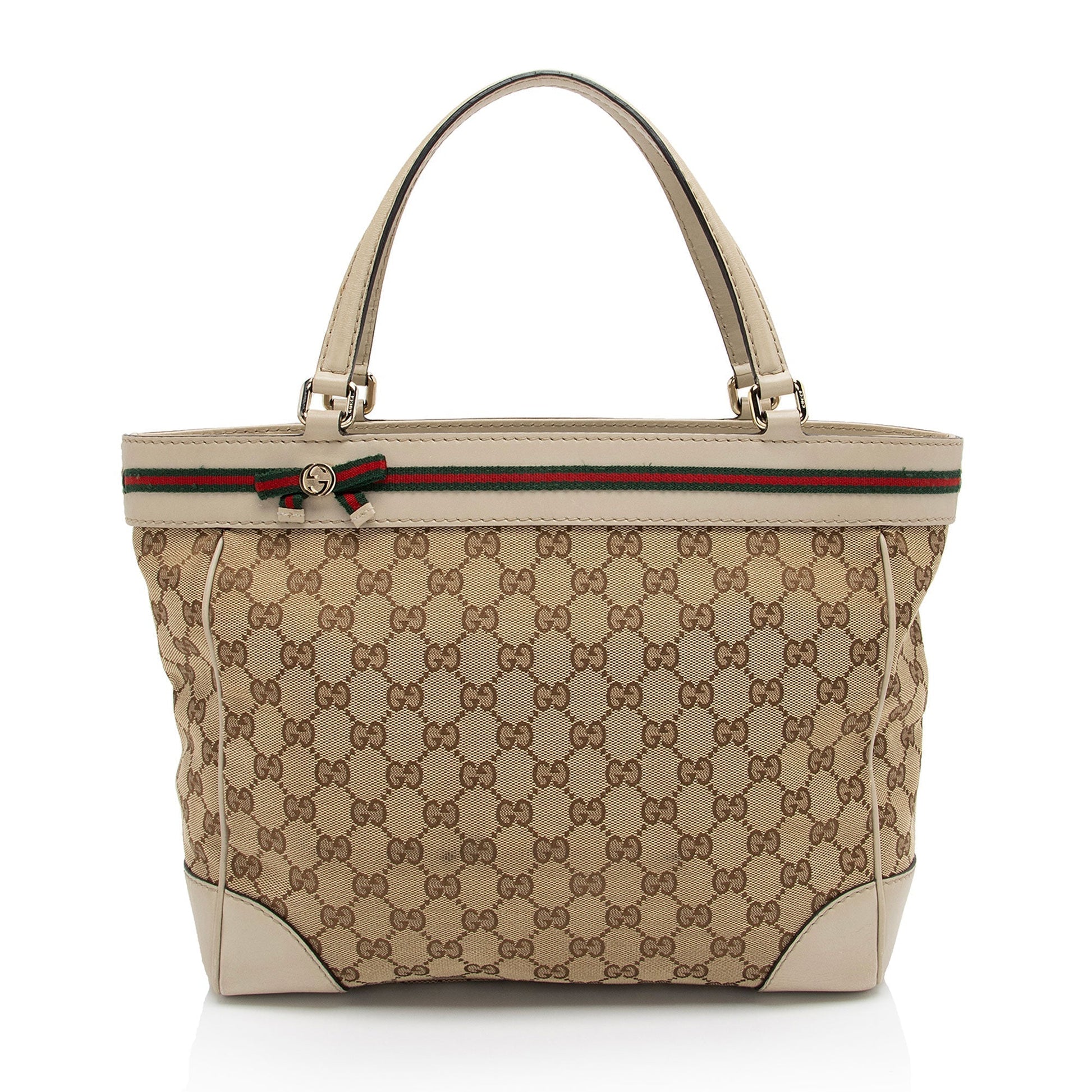 Gucci GG Mayfair SHF-SoVfXo Leather Canvas Nylon White Tote Bag