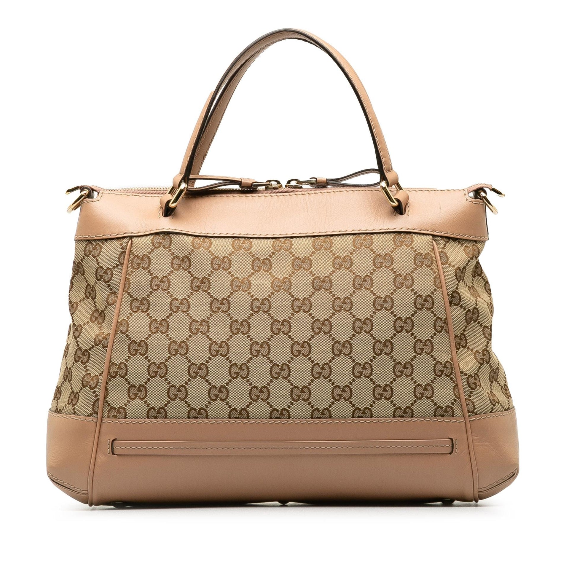 Gucci GG Mayfair SHG-hKKYOc Canvas Calf Brown Satchel Bag