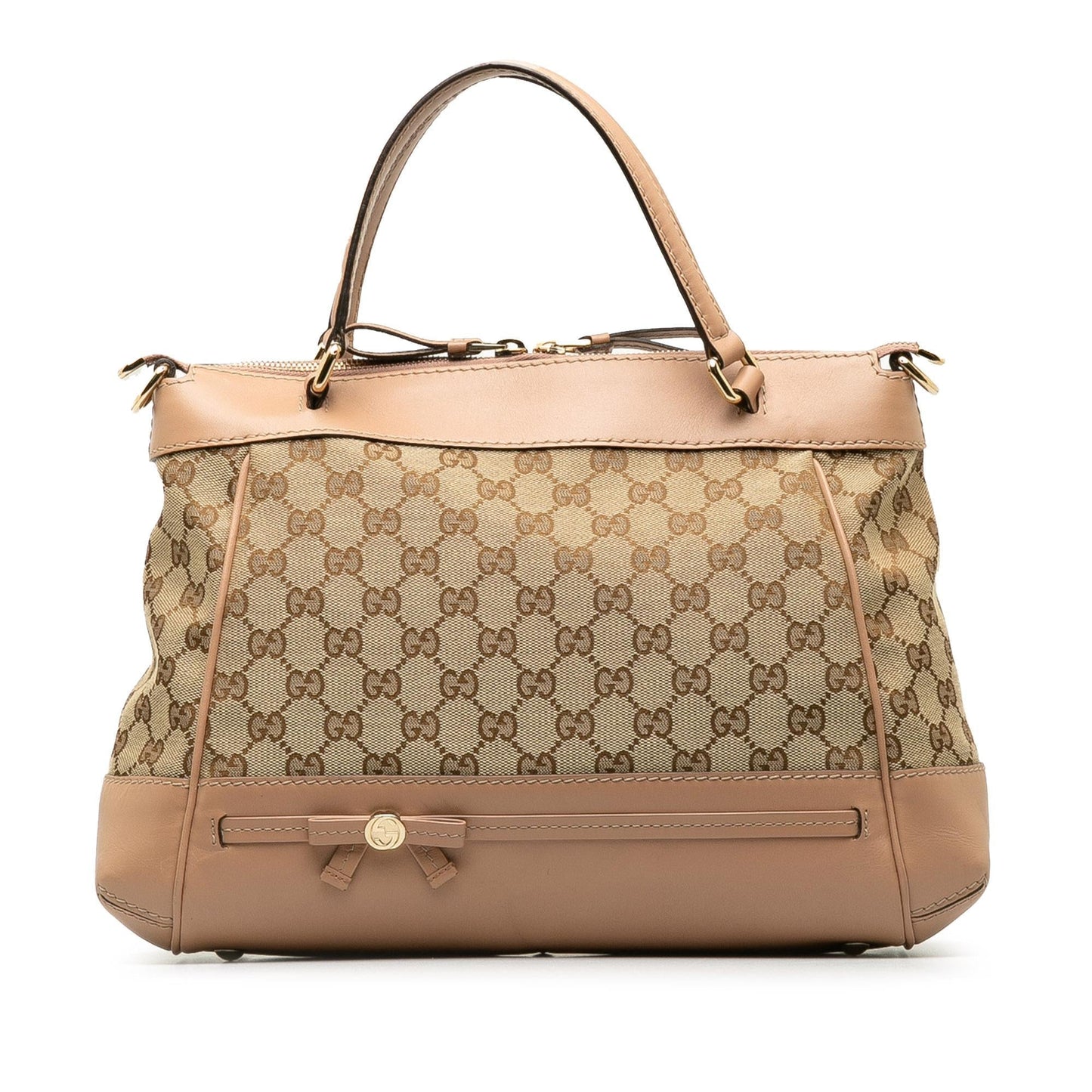 Gucci GG Mayfair SHG-hKKYOc Canvas Calf Brown Satchel Bag