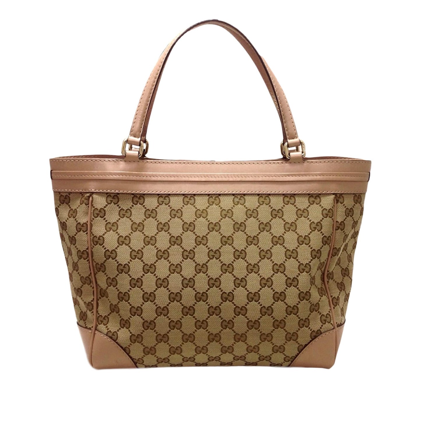 Gucci GG Mayfair SHG Canvas Calf Brown Pink Tote Bag Bag Shg