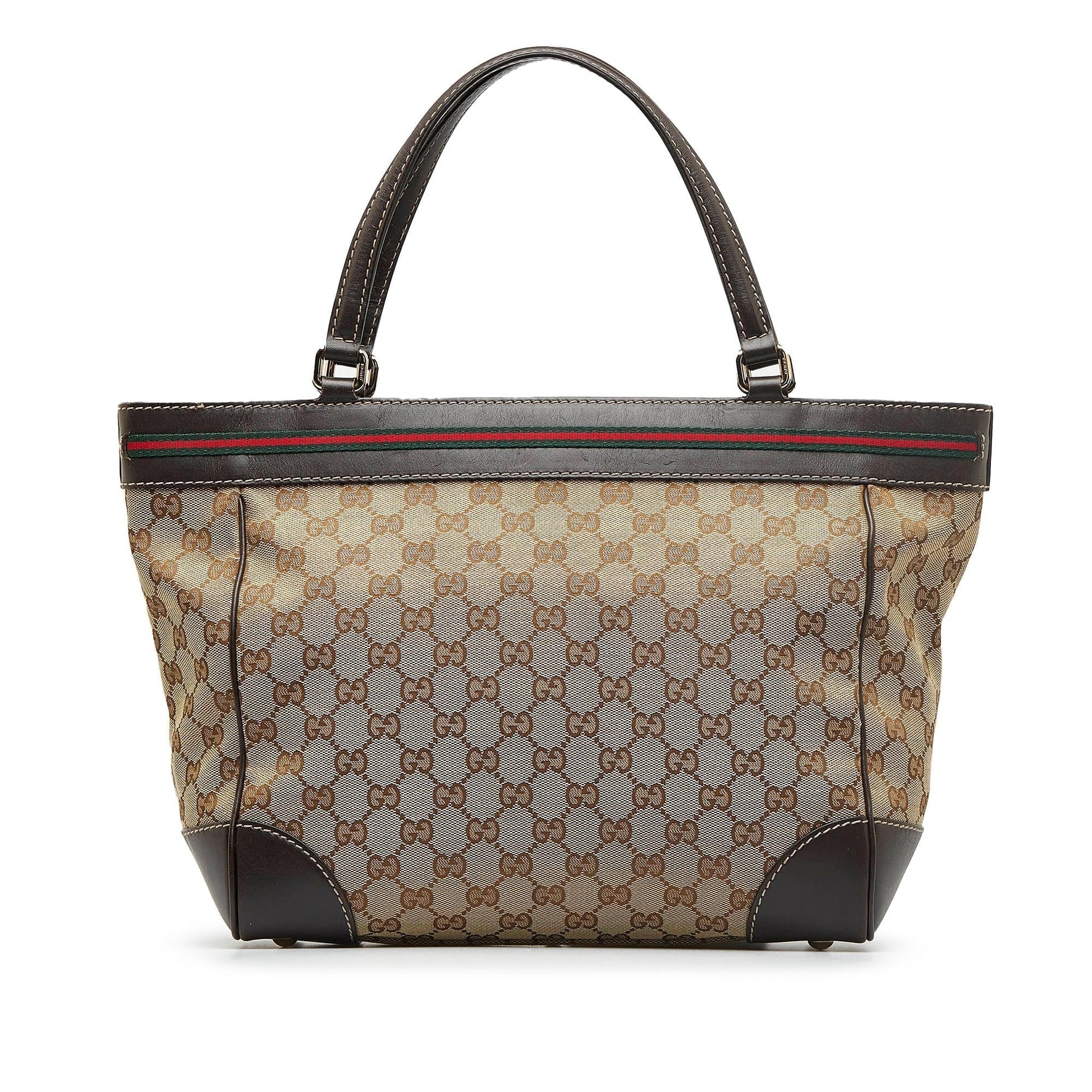 Gucci GG Mayfair SHG-o0168F Canvas Calf Brown Tote Bag
