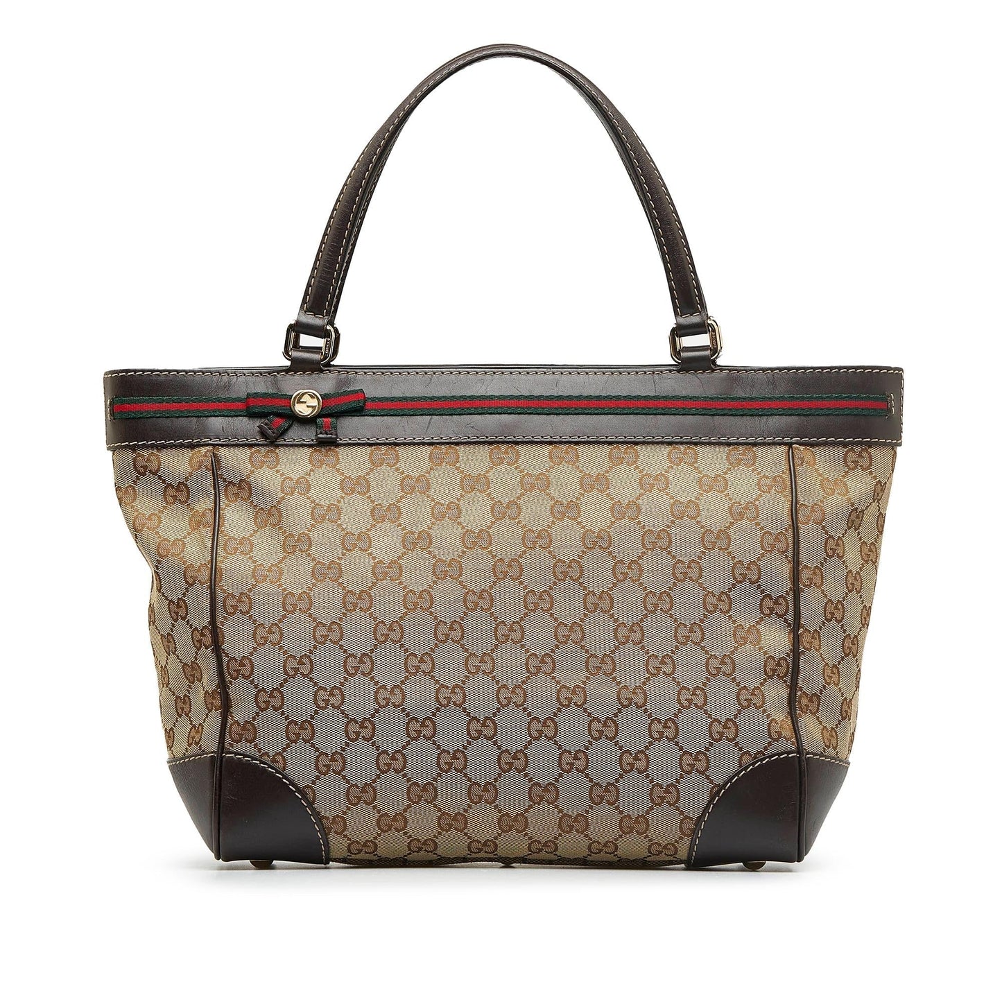 Gucci GG Mayfair SHG-o0168F Canvas Calf Brown Tote Bag