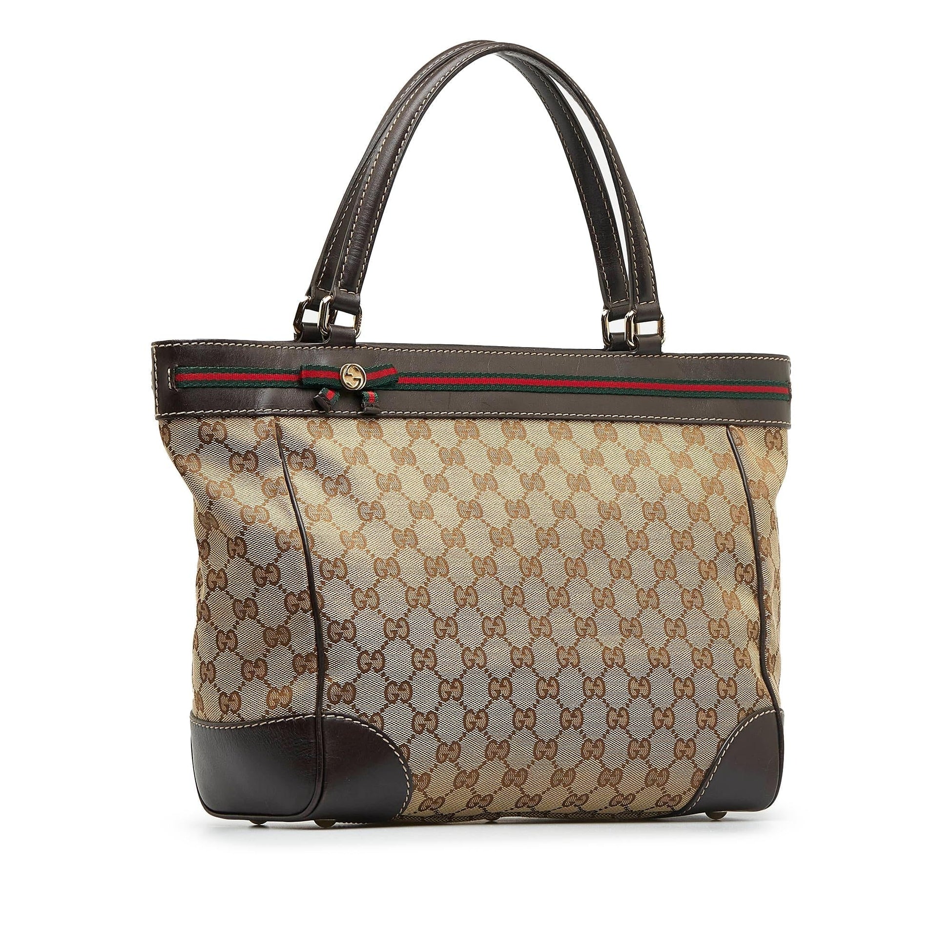 Gucci GG Mayfair SHG-o0168F Canvas Calf Brown Tote Bag