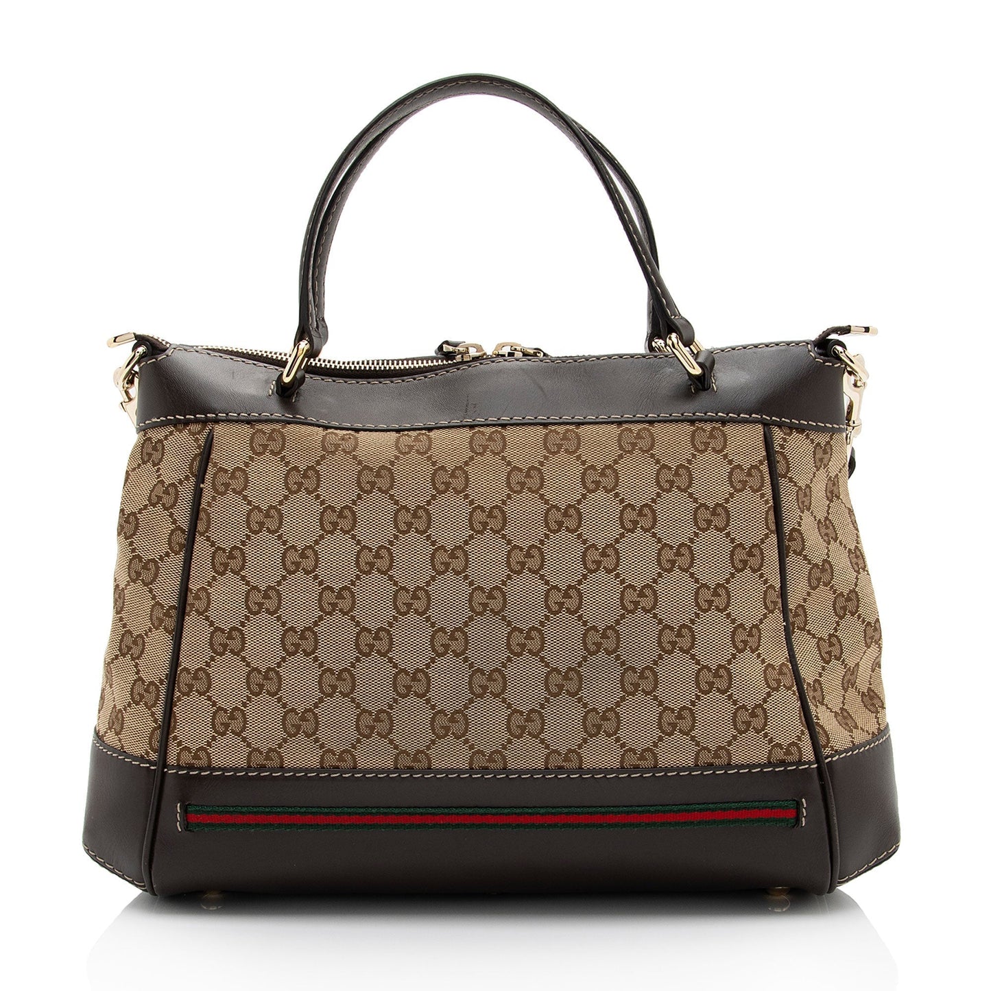 Gucci GG Mayfair SHF-cdridS Leather Canvas Nylon Brown Tote Bag